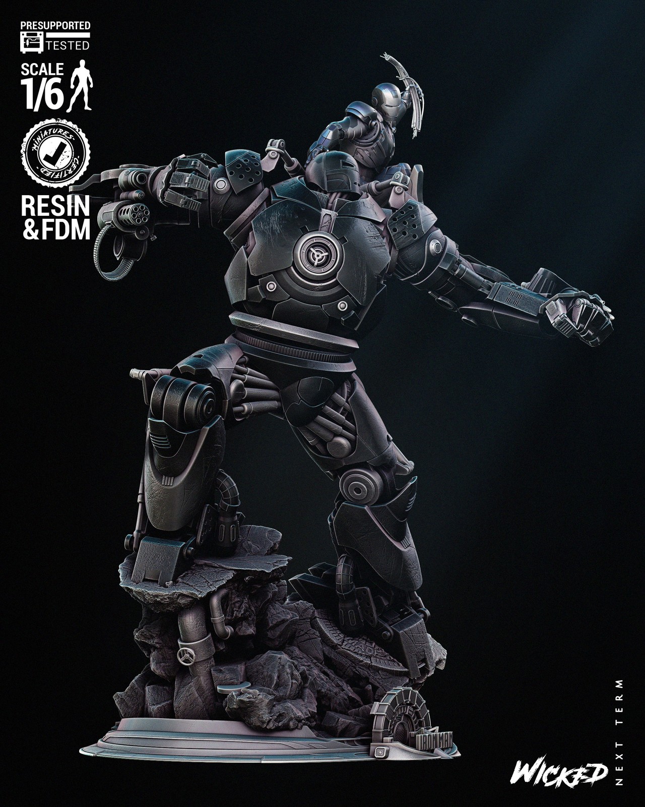 Marvel Iron Man and Iron Monger Diorama Sculpture - Image 4