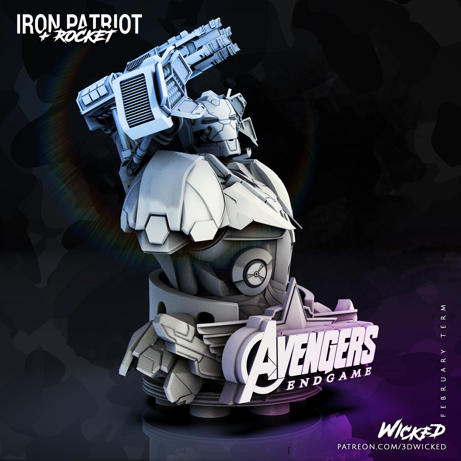 Marvel Avengers Endgame Iron Patriot Bust - Image 2