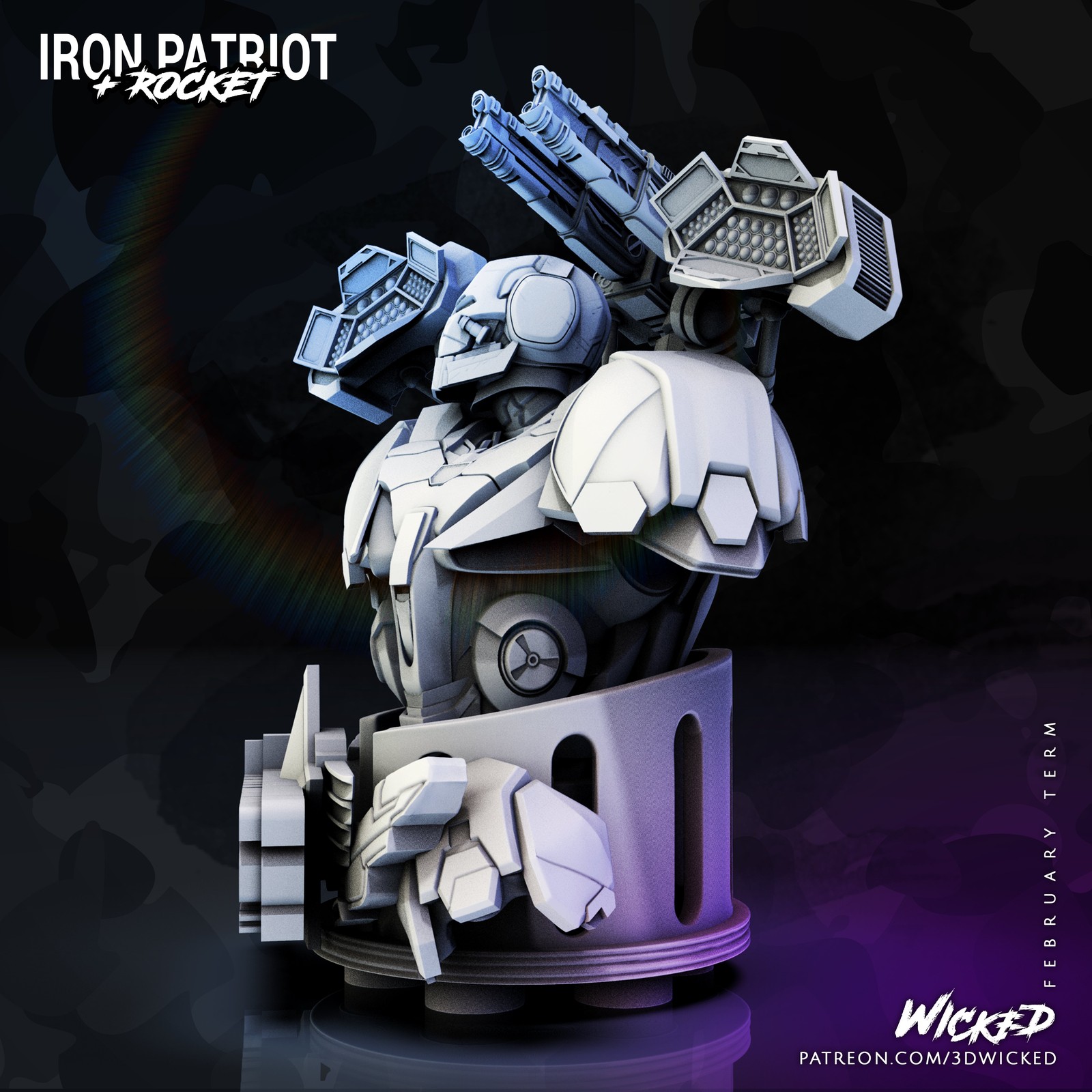 Marvel Avengers Endgame Iron Patriot Bust - Image 3