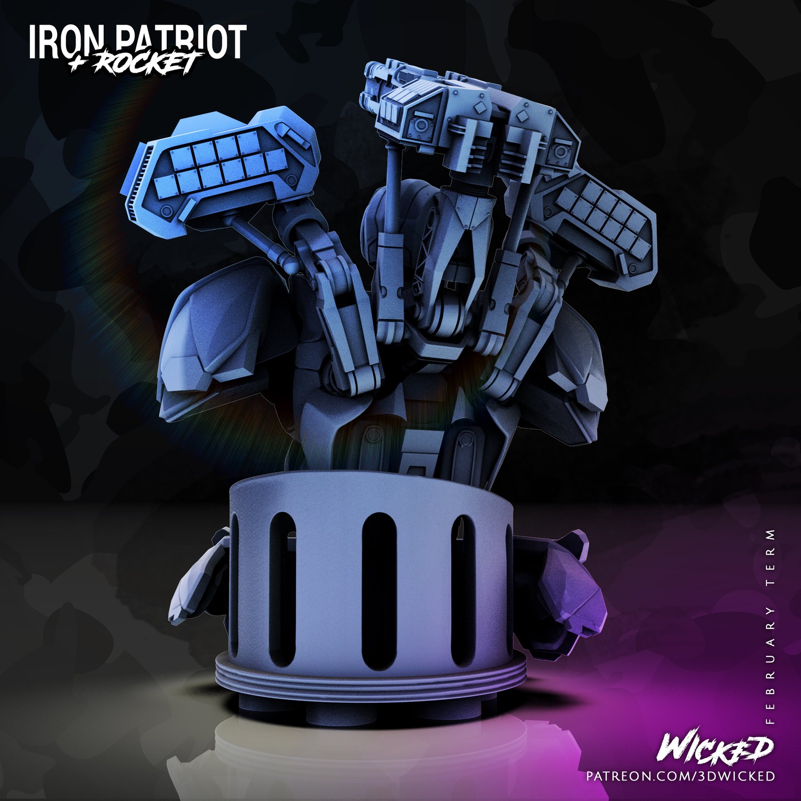 Marvel Avengers Endgame Iron Patriot Bust - Image 4