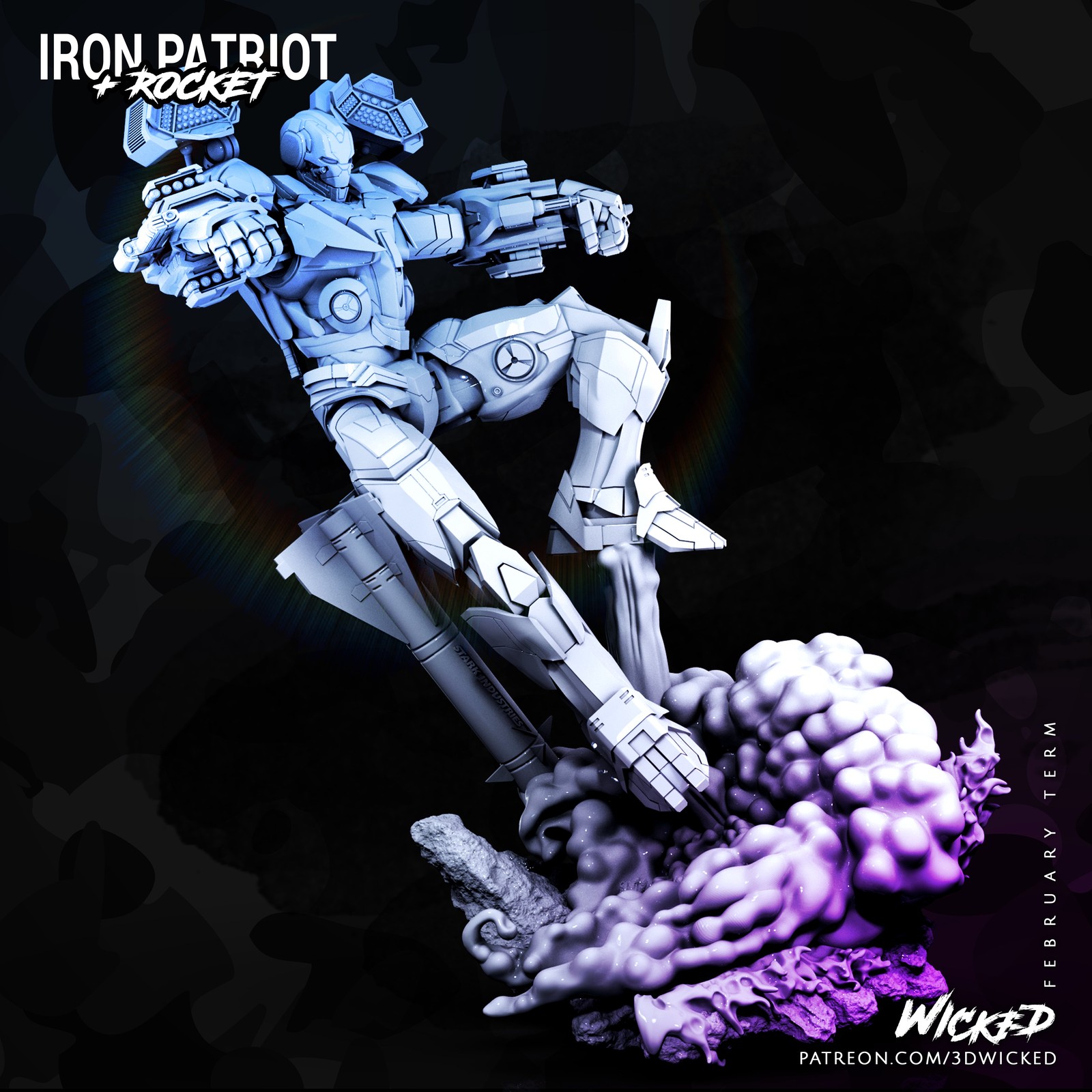 Marvel Avengers Endgame Iron Patriot Sculpture