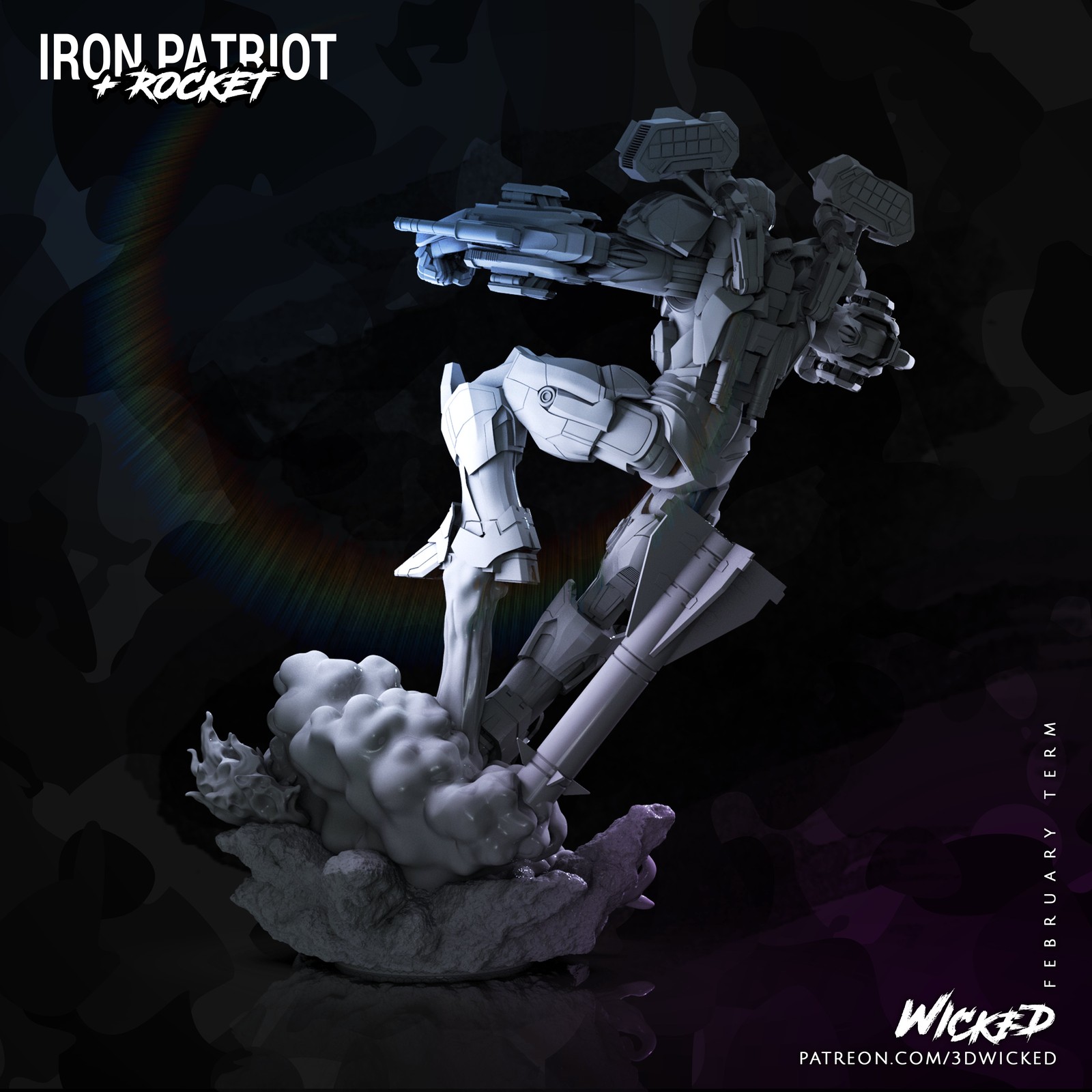 Marvel Avengers Endgame Iron Patriot Sculpture - Image 4