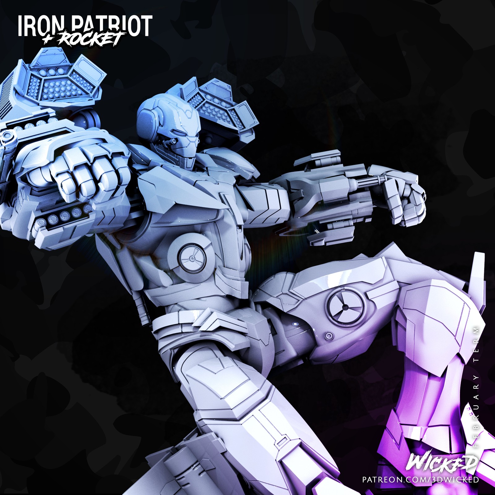 Marvel Avengers Endgame Iron Patriot Sculpture - Image 5