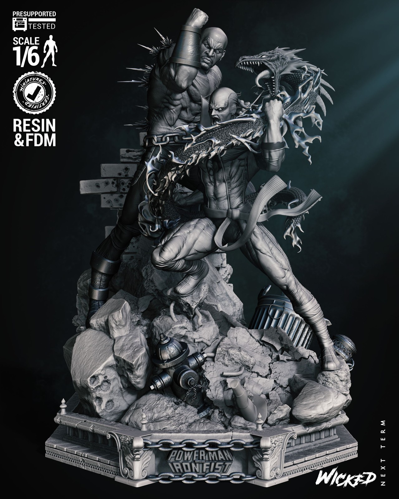 Marvel Power Man and Iron First Diorama #2 (Without Car) Sculpture