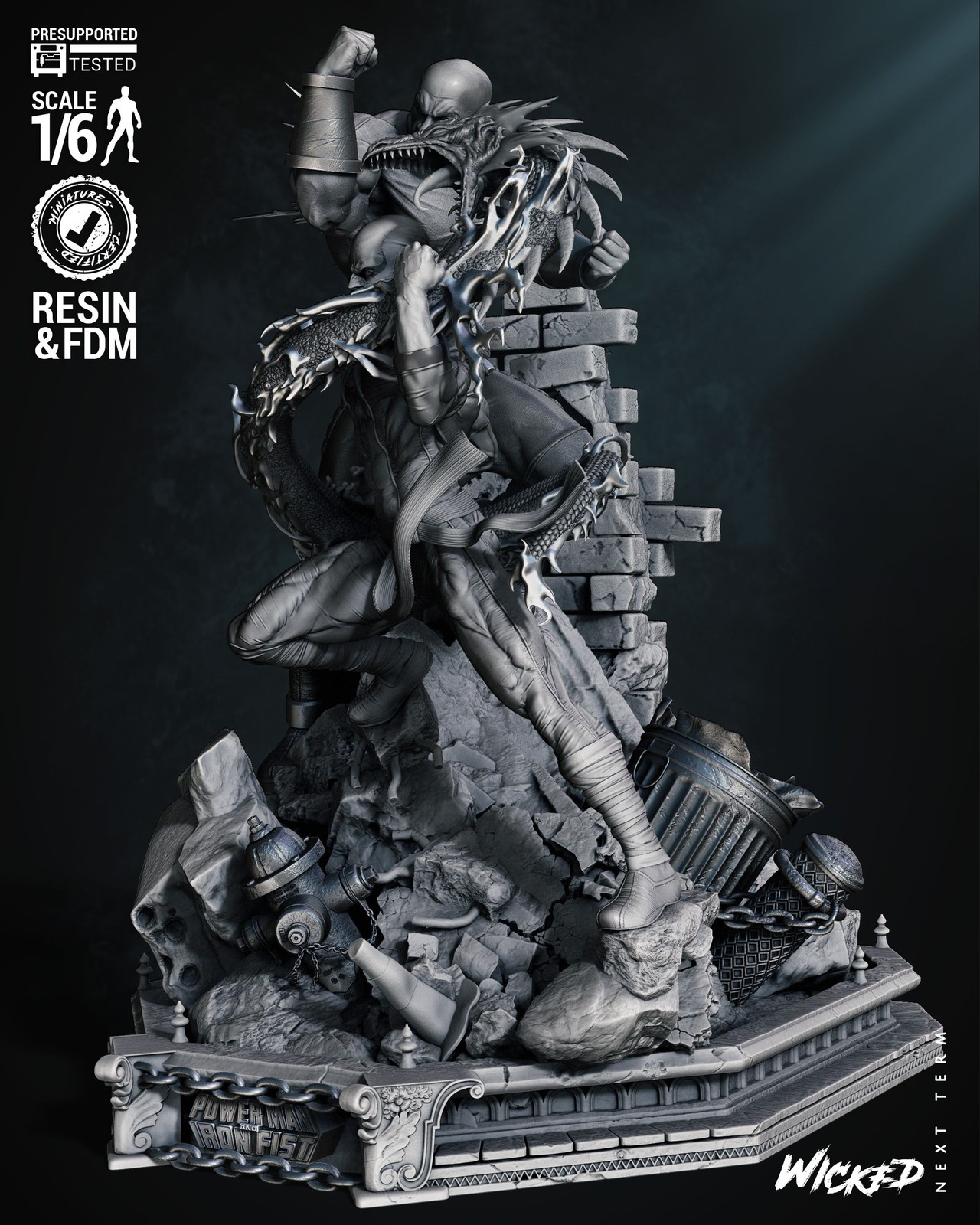 Marvel Power Man and Iron First Diorama #2 (Without Car) Sculpture - Image 3