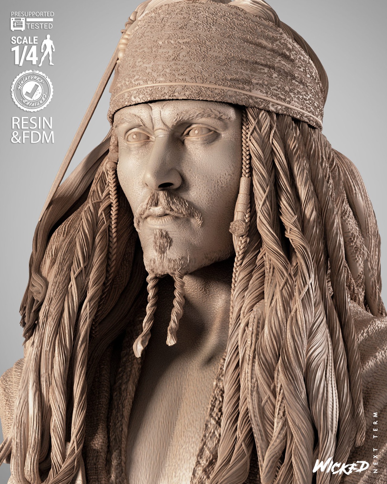 Jack Sparrow Portrait Bust - Image 3