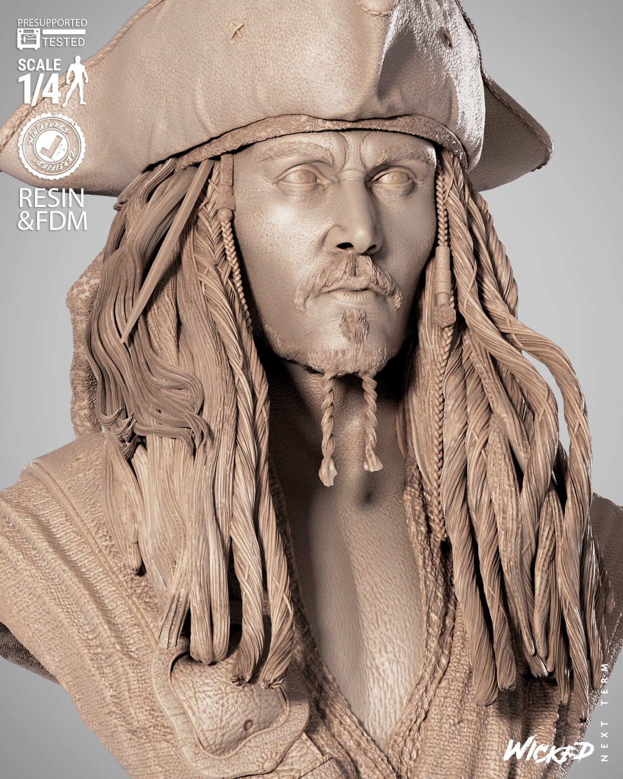 Jack Sparrow Portrait Bust - Image 4