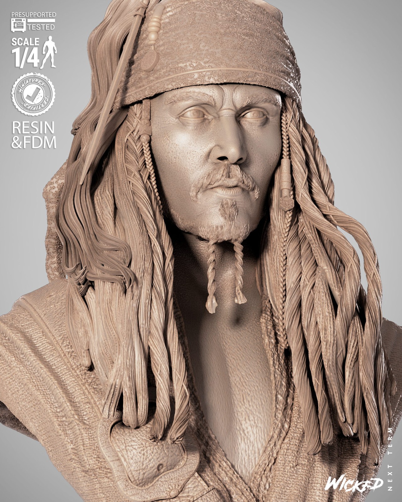 Jack Sparrow Portrait Bust - Image 5