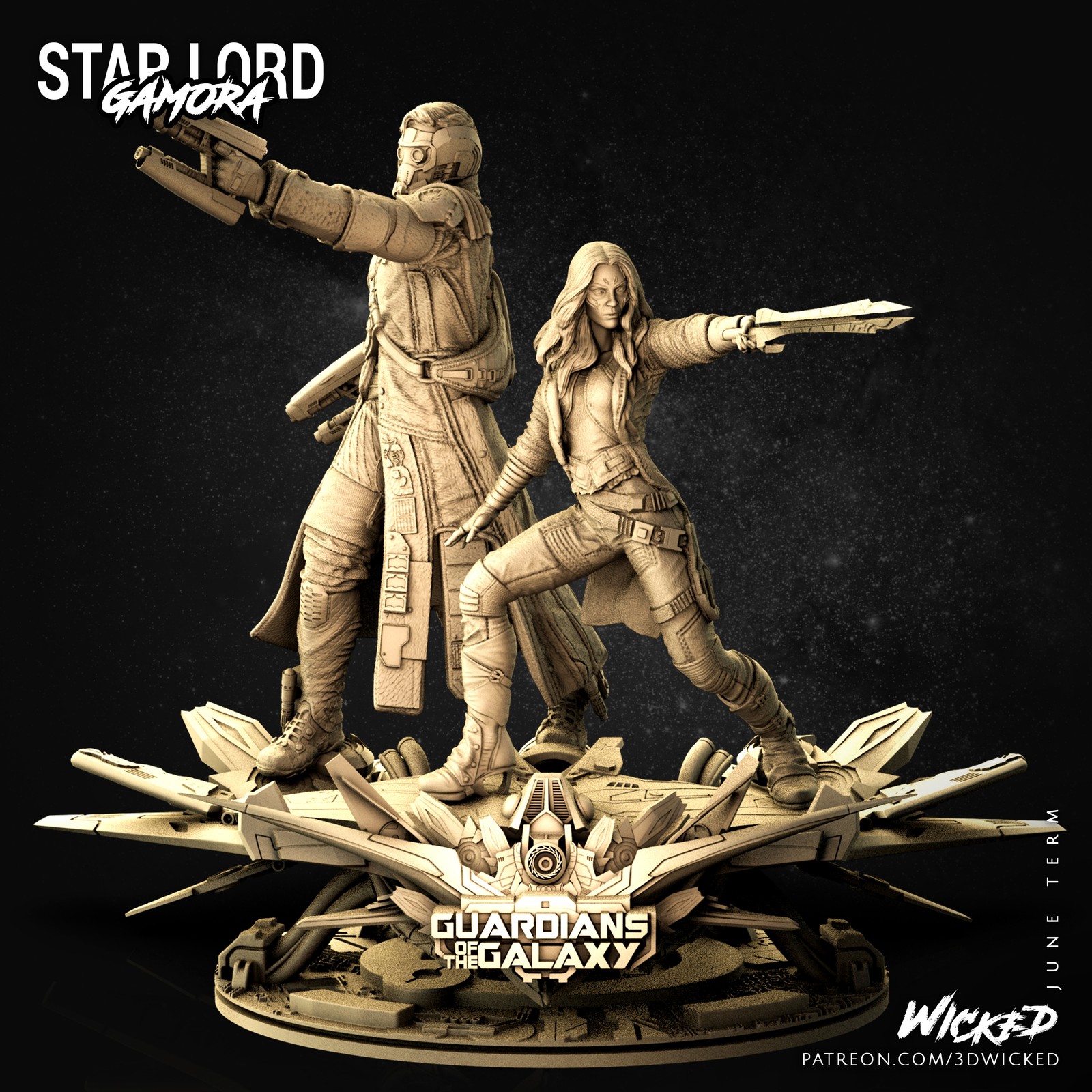 Gamora + Star Lord Diorama Base - Guardians of the Galaxy