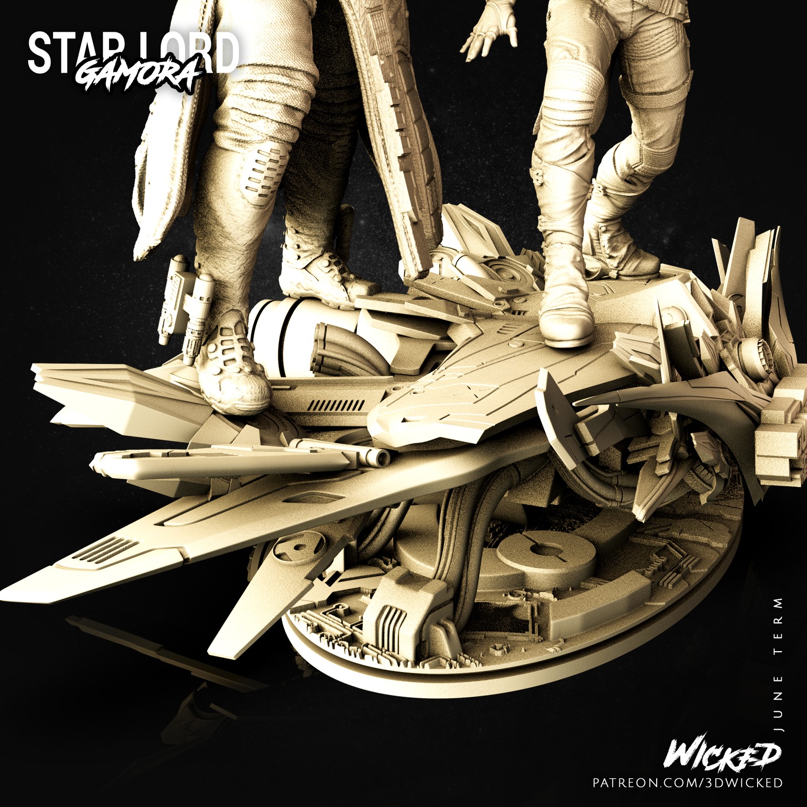 Gamora + Star Lord Diorama Base - Guardians of the Galaxy - Image 2