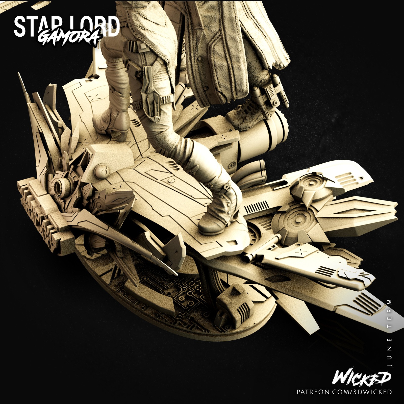 Gamora + Star Lord Diorama Base - Guardians of the Galaxy - Image 3