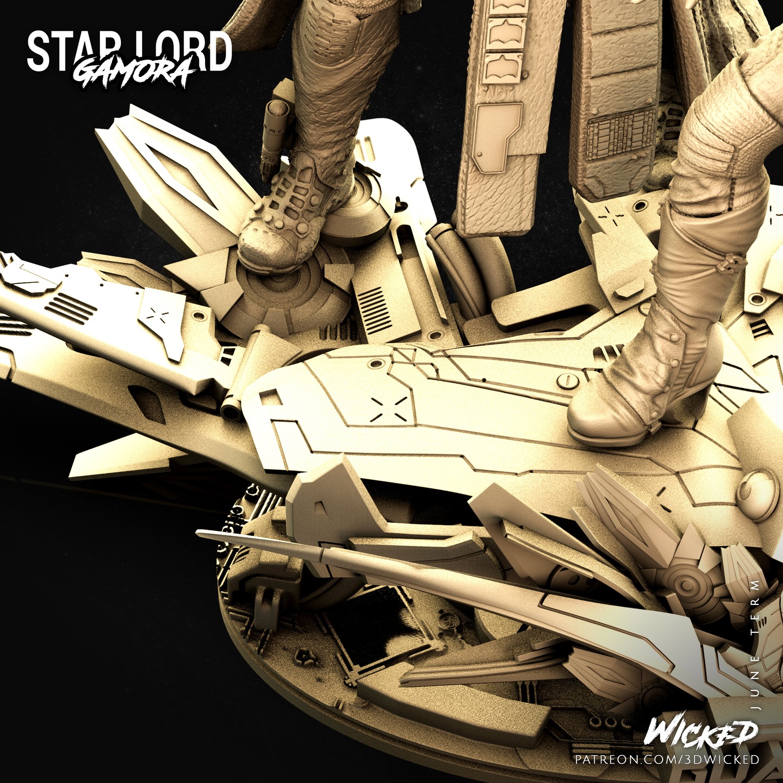 Gamora + Star Lord Diorama Base - Guardians of the Galaxy - Image 5