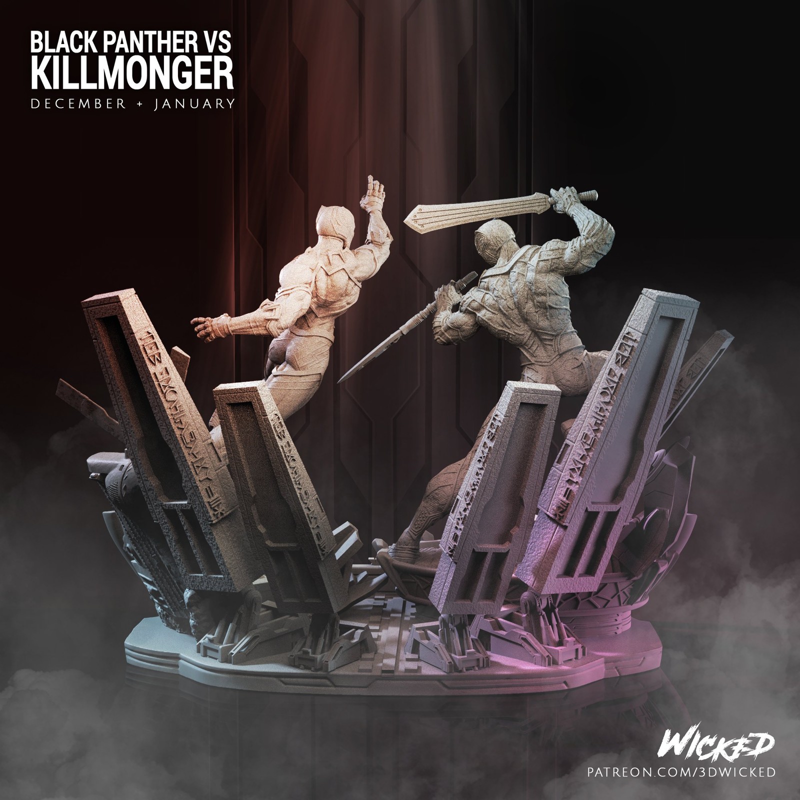 Killmonger vs Black Panther Diorama Base - Image 3