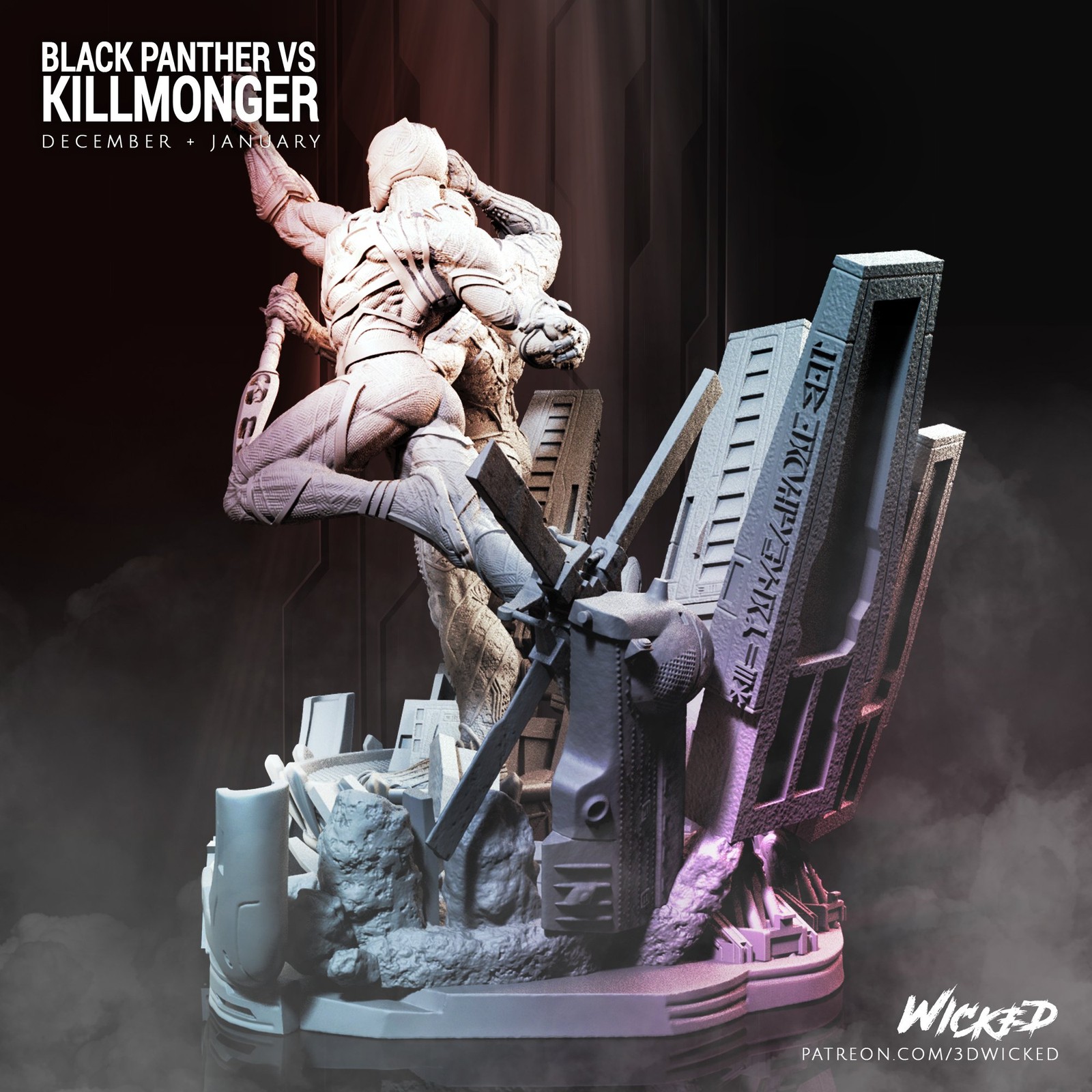 Killmonger vs Black Panther Diorama Base - Image 4