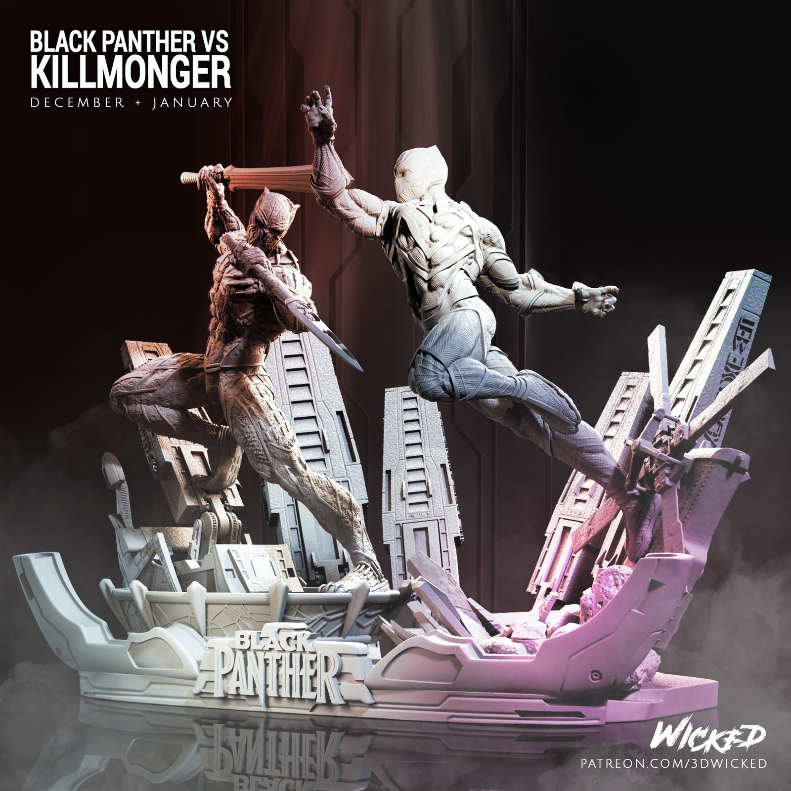 Killmonger vs Black Panther Diorama Base - Image 5