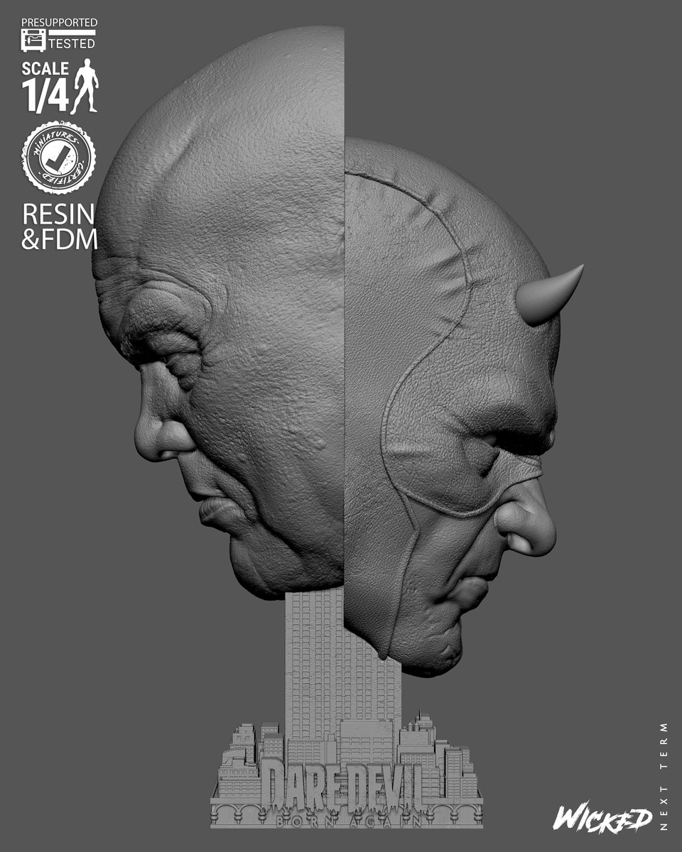 Marvel Kingpin and Daredevil Portrait Bust