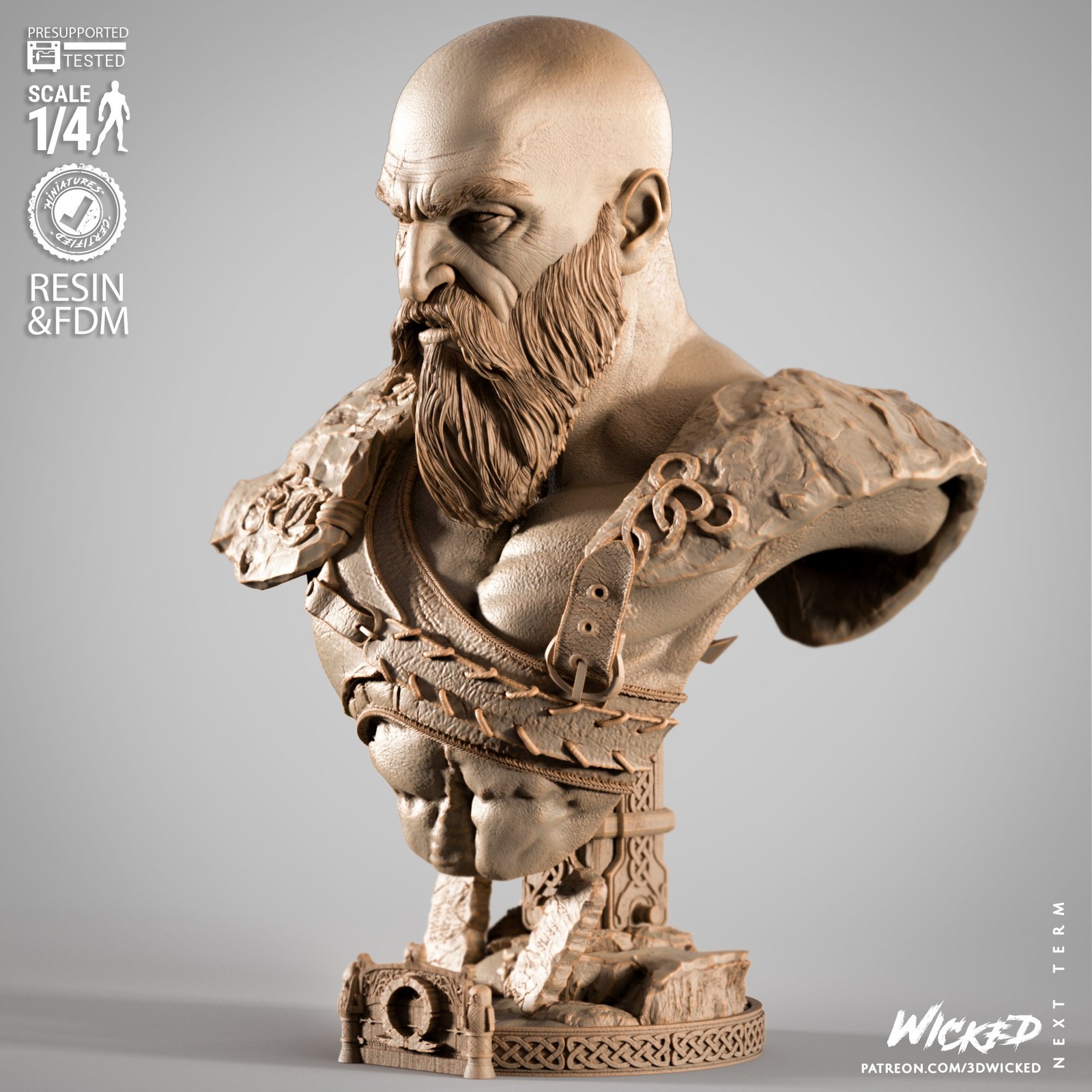 Video Games Kratos Portrait Bust - Image 2