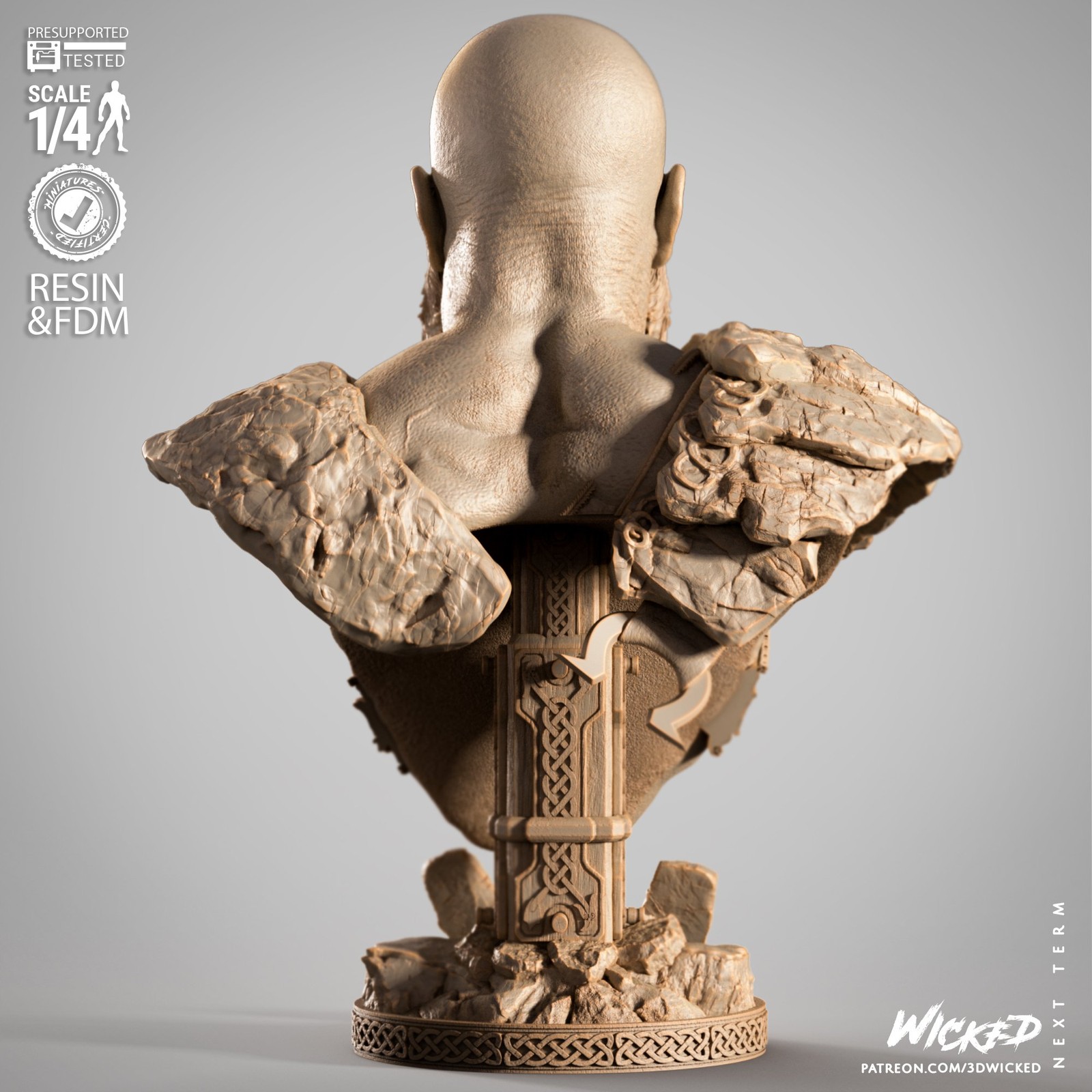 Video Games Kratos Portrait Bust - Image 4