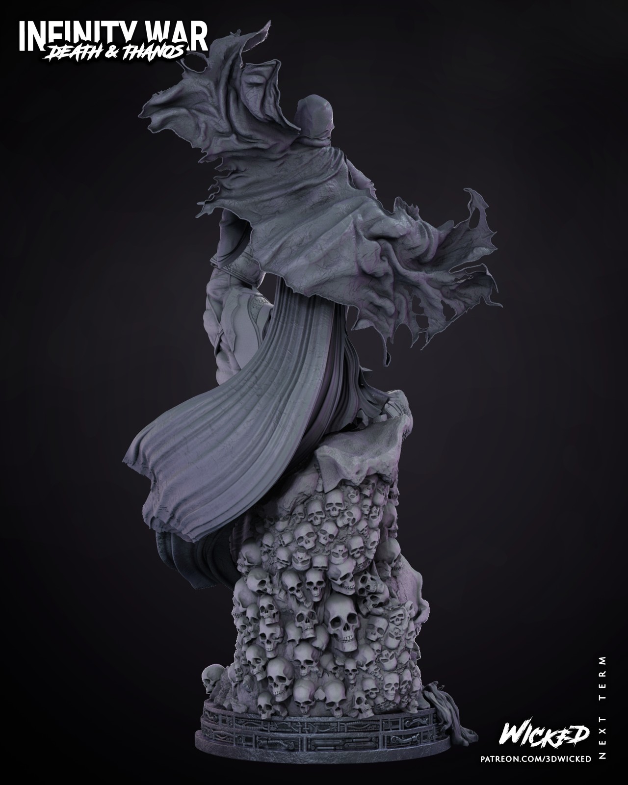 Marvel Lady Death and Thanos Diorama Sculpture - Image 4