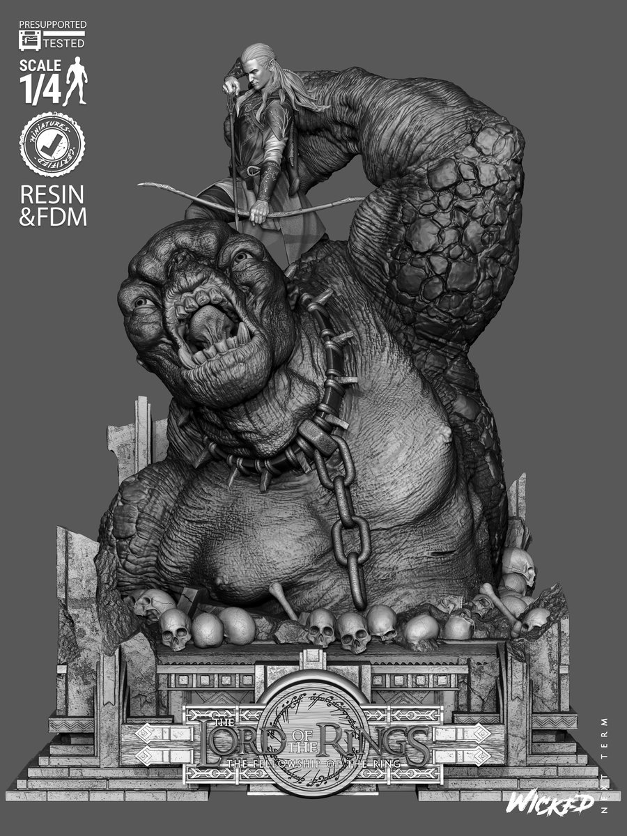 Legolas Vs Troll Diorama (Lite Version)