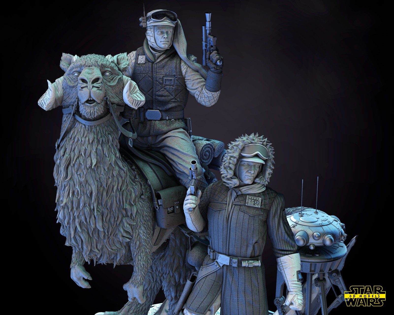 Luke and Han Solo Diorama Base - Image 3