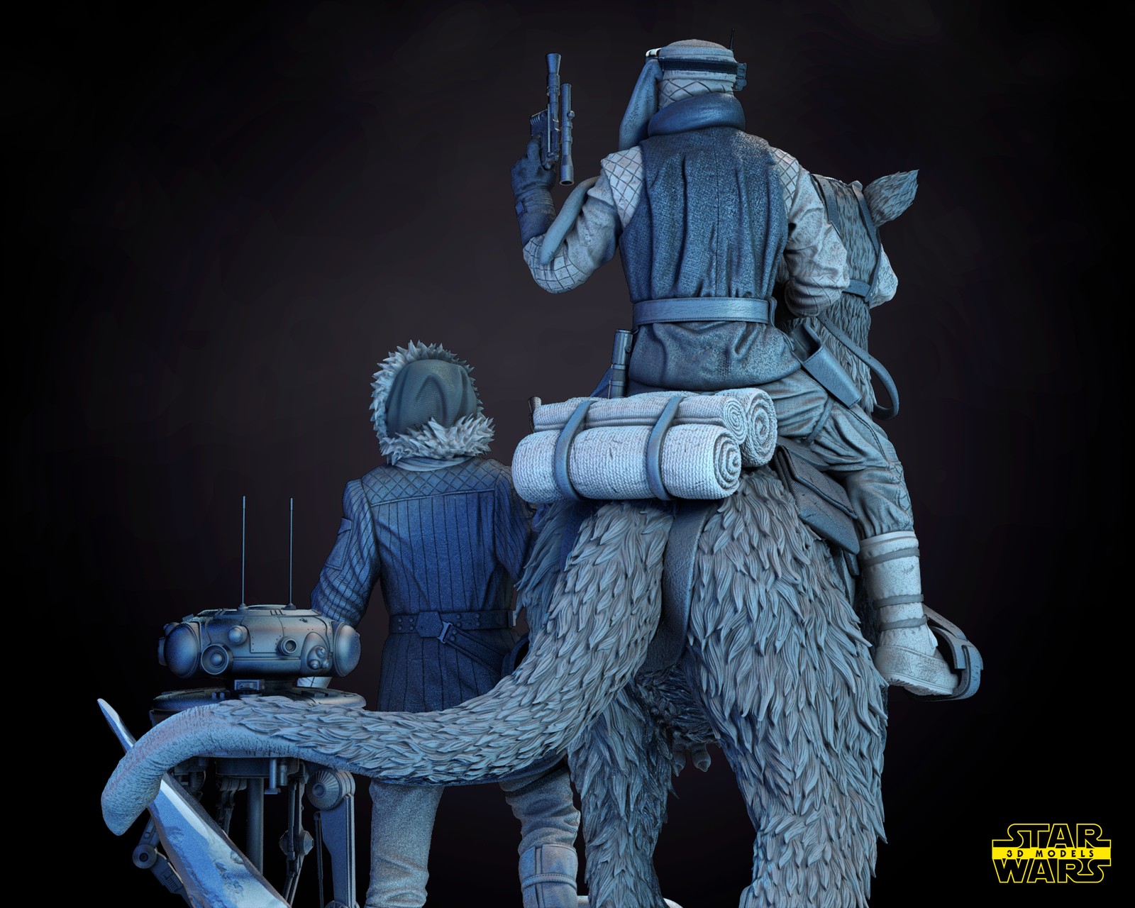 Luke and Han Solo Diorama Base - Image 4