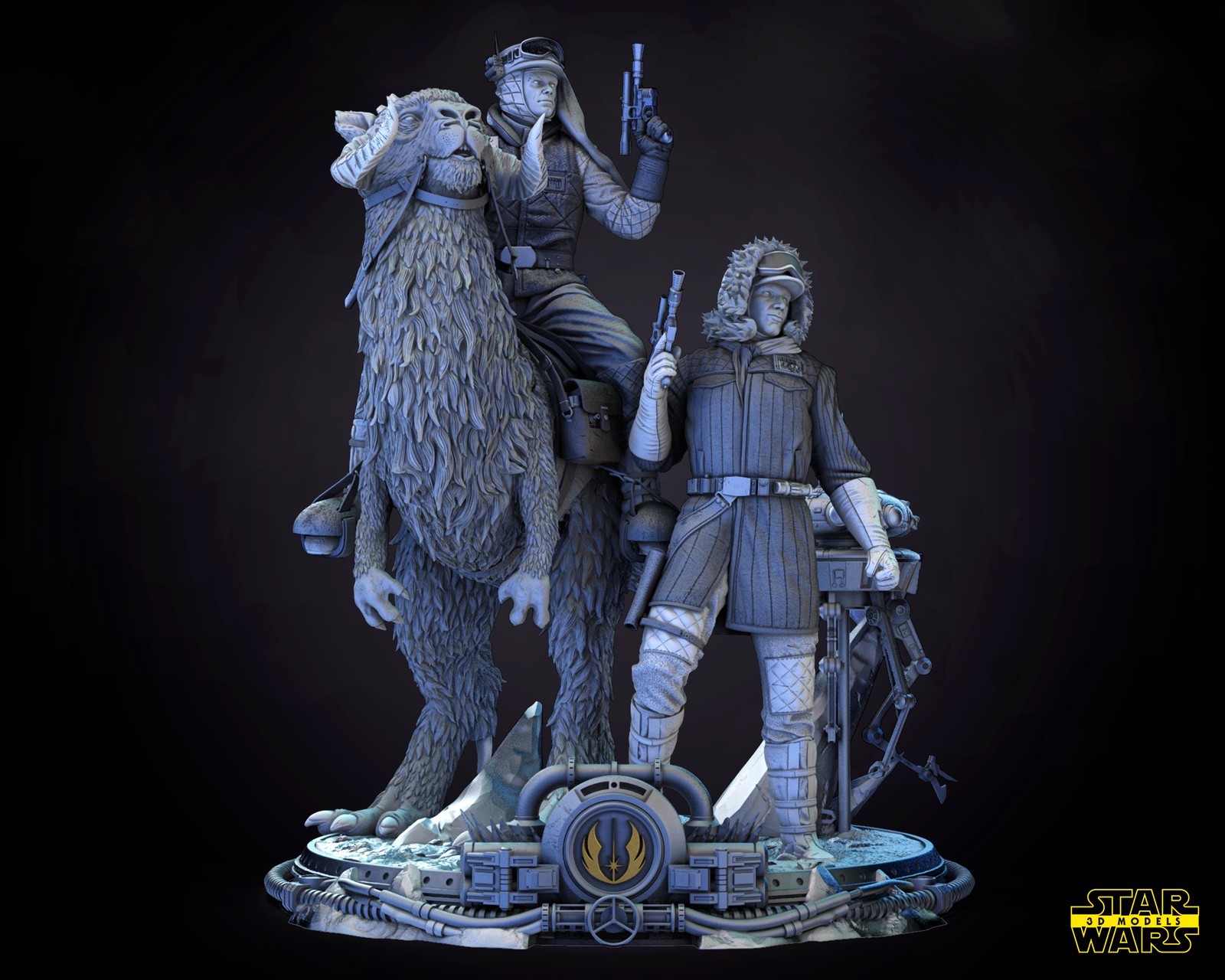 Luke and Han Solo Diorama Base - Image 5