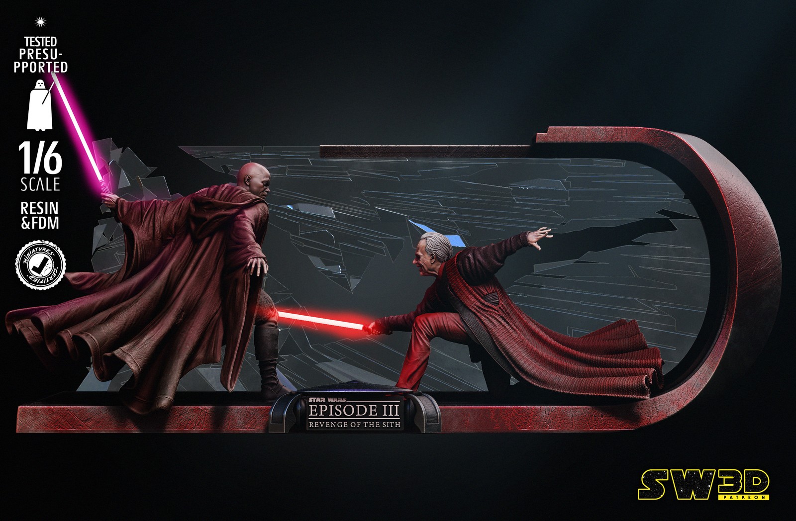 Mace Windu VS Palpatine Diorama