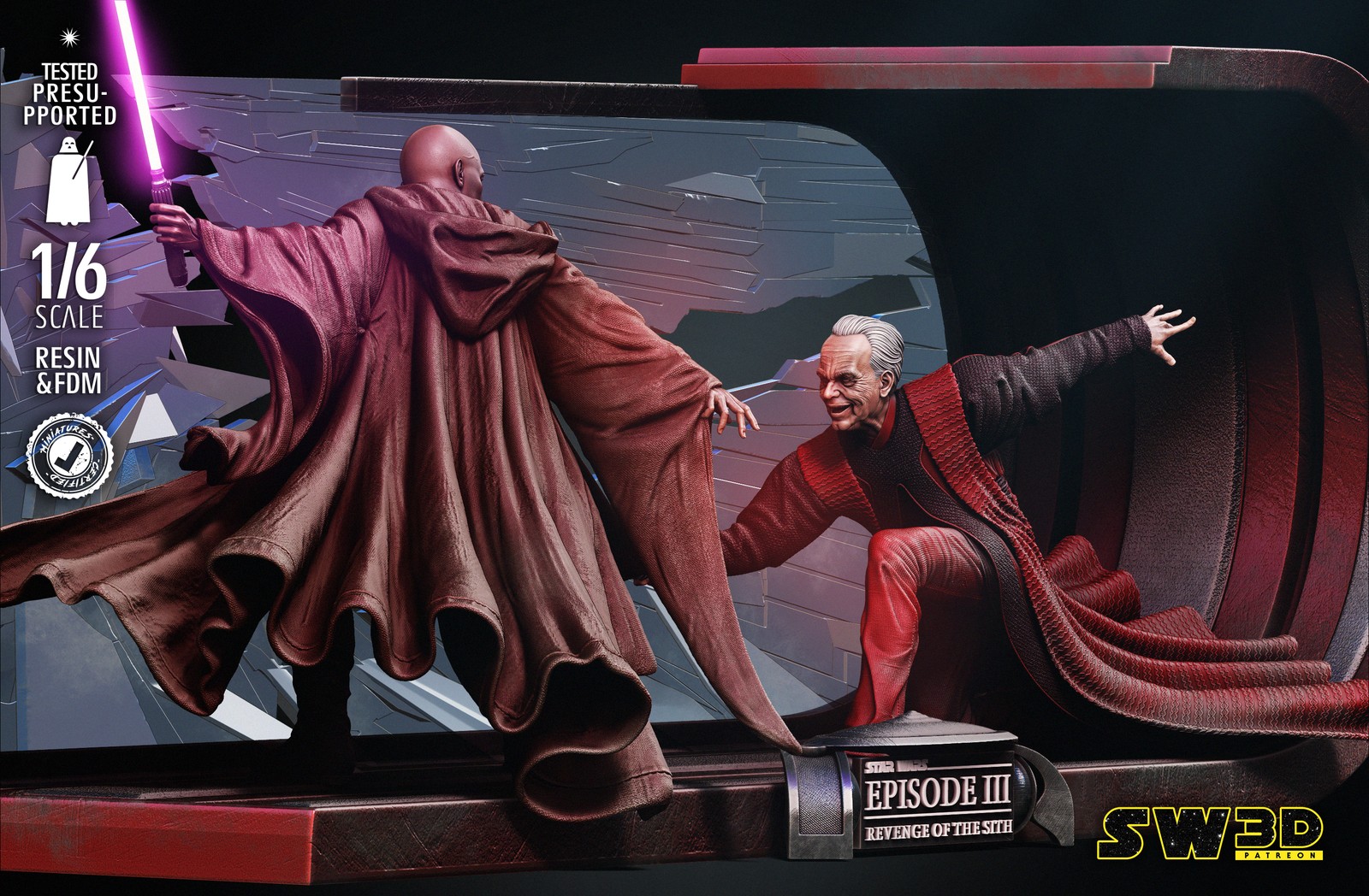 Mace Windu VS Palpatine Diorama - Image 2