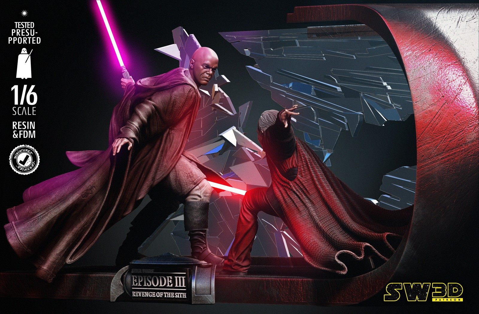 Mace Windu VS Palpatine Diorama - Image 3