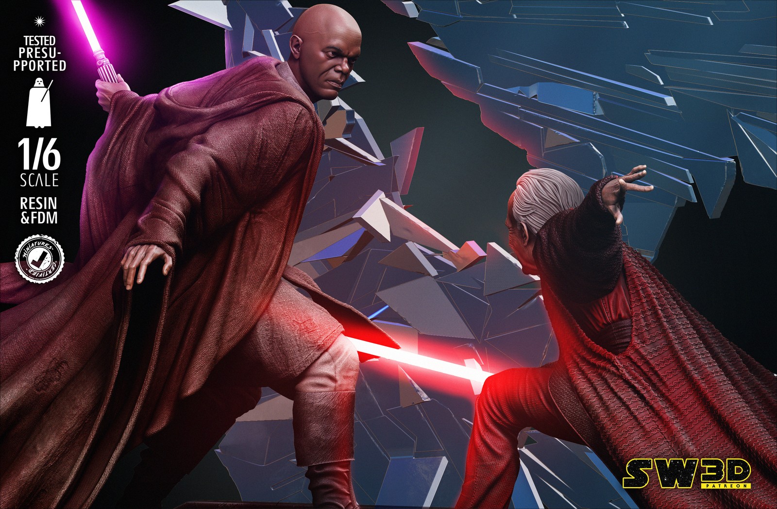 Mace Windu VS Palpatine Diorama - Image 5