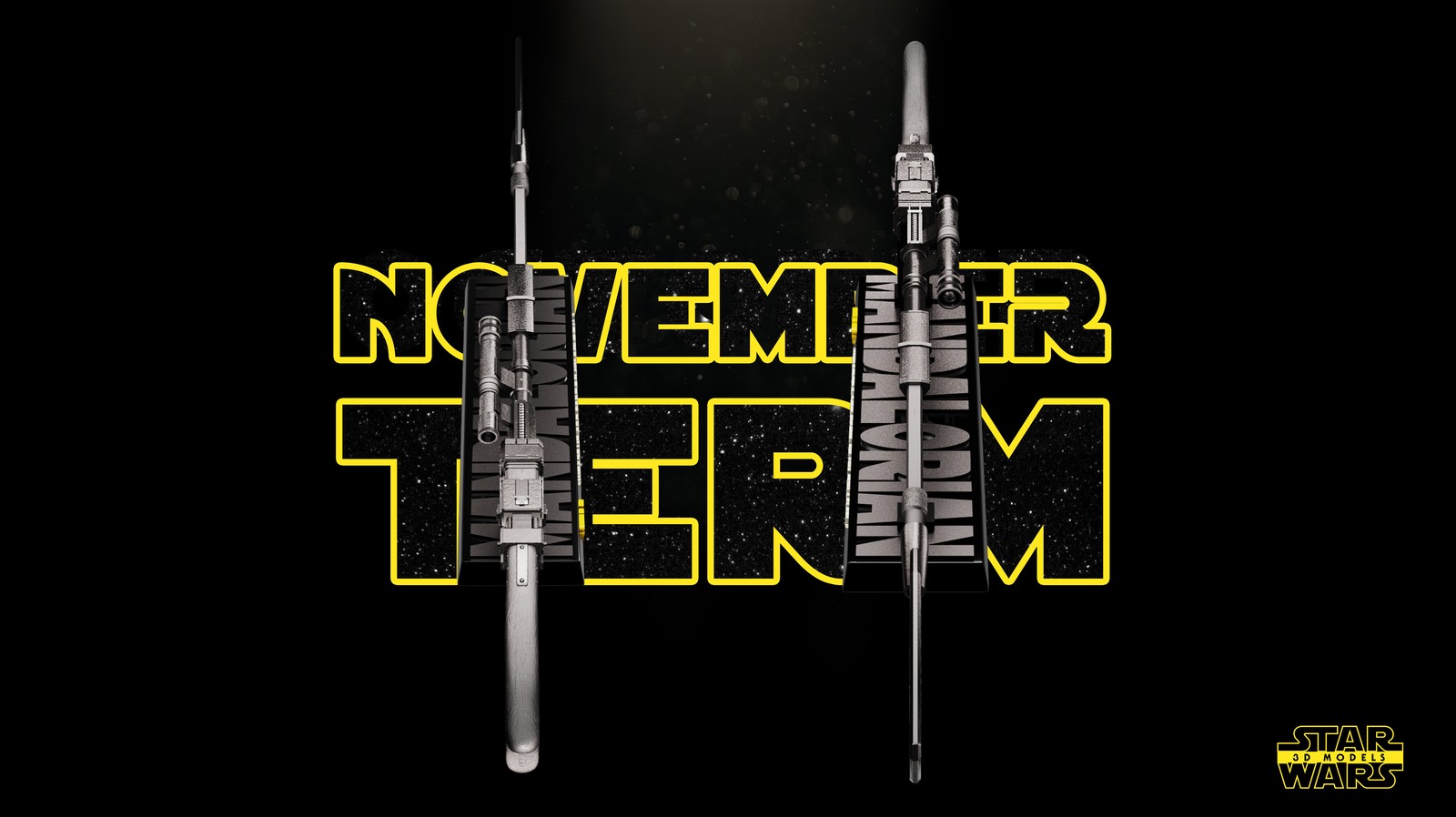 Mandalorian Amber Phase Pulse Blaster Weapon Sculpture - Image 4