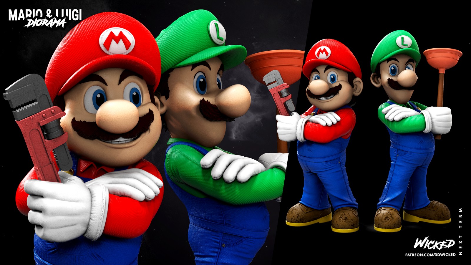 Mario & Luigi - Diorama (Super Mario)