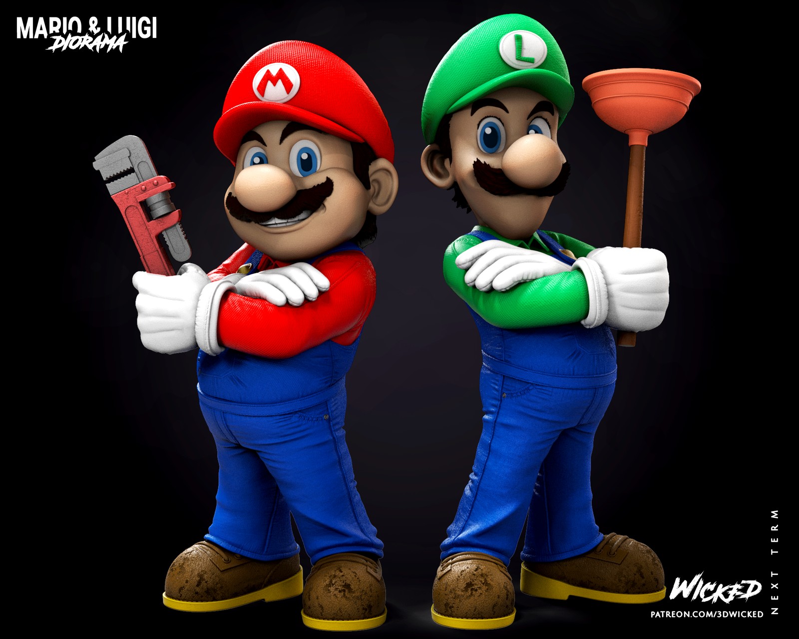 Video Game Mario and Luigi Sculpture - Image 2