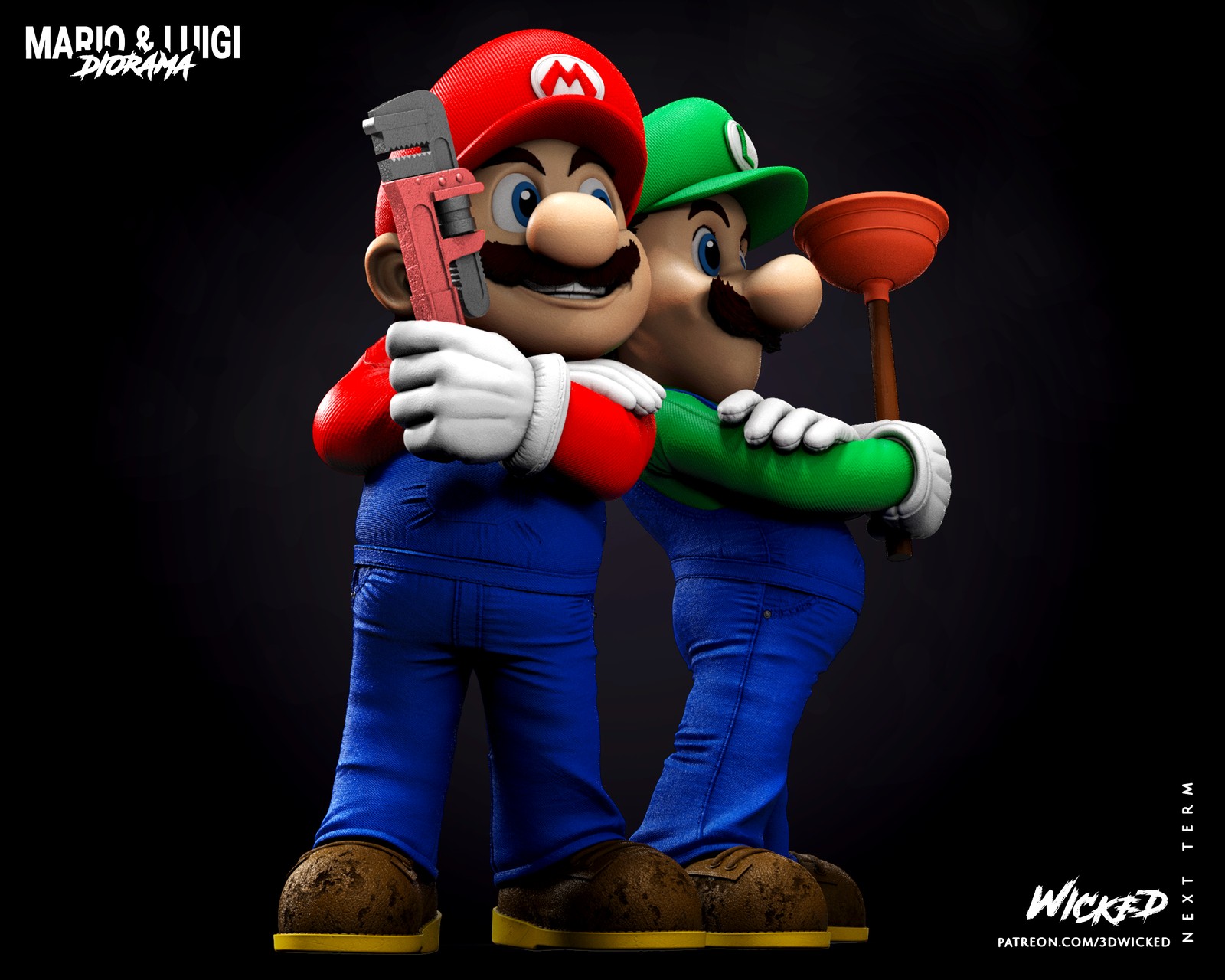 Video Game Mario and Luigi Sculpture - Image 3
