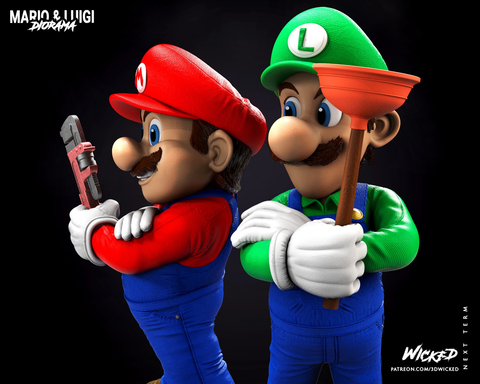 Video Game Mario and Luigi Sculpture - Image 4