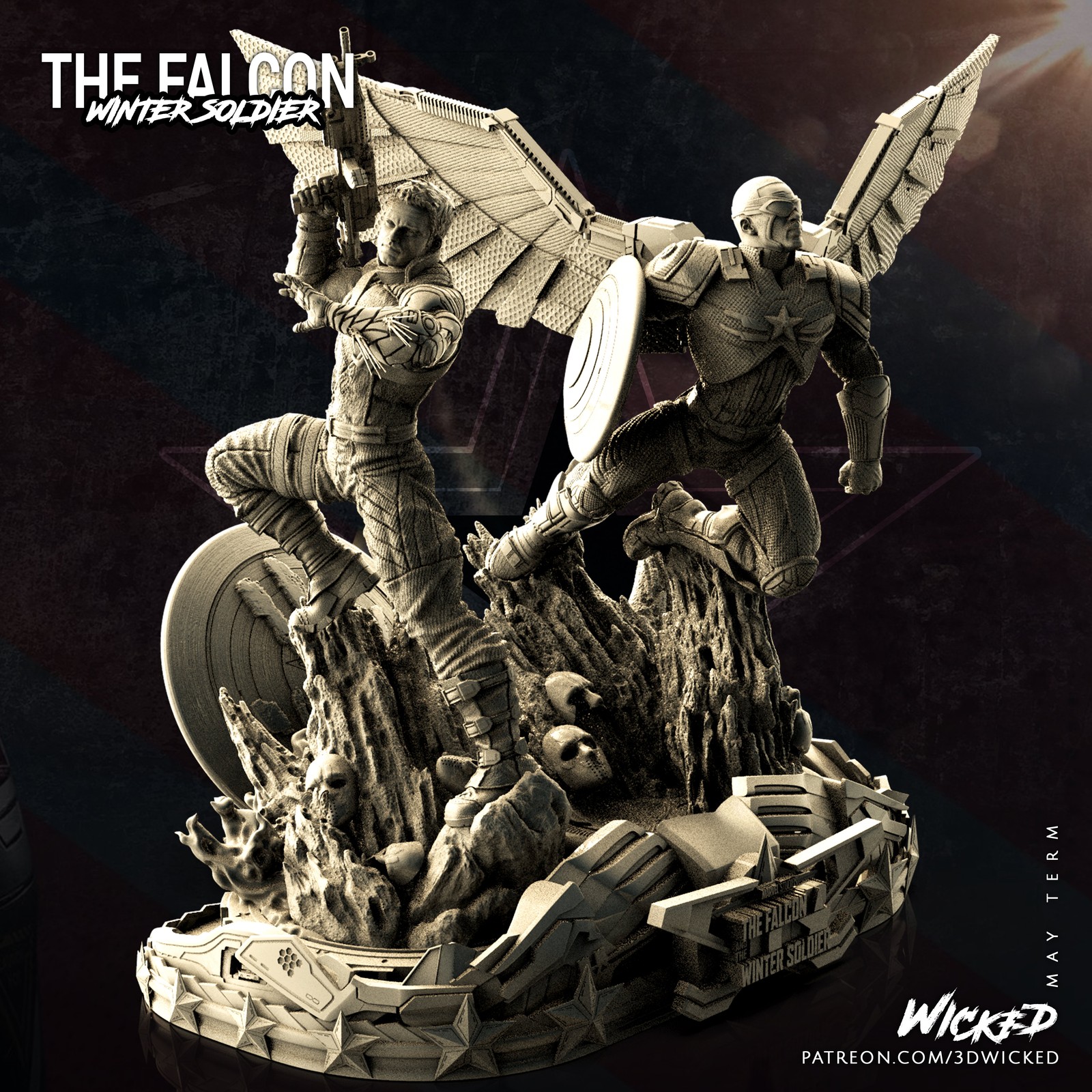 Marvel May Diorama: Winter Soldier + Falcon