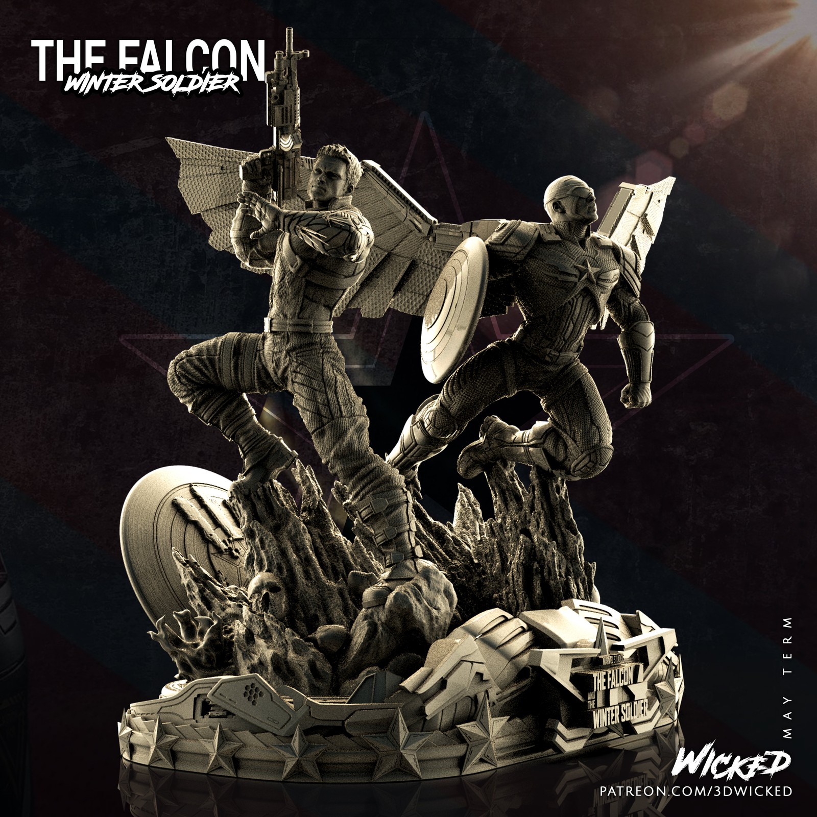 Marvel May Diorama: Winter Soldier + Falcon - Image 2