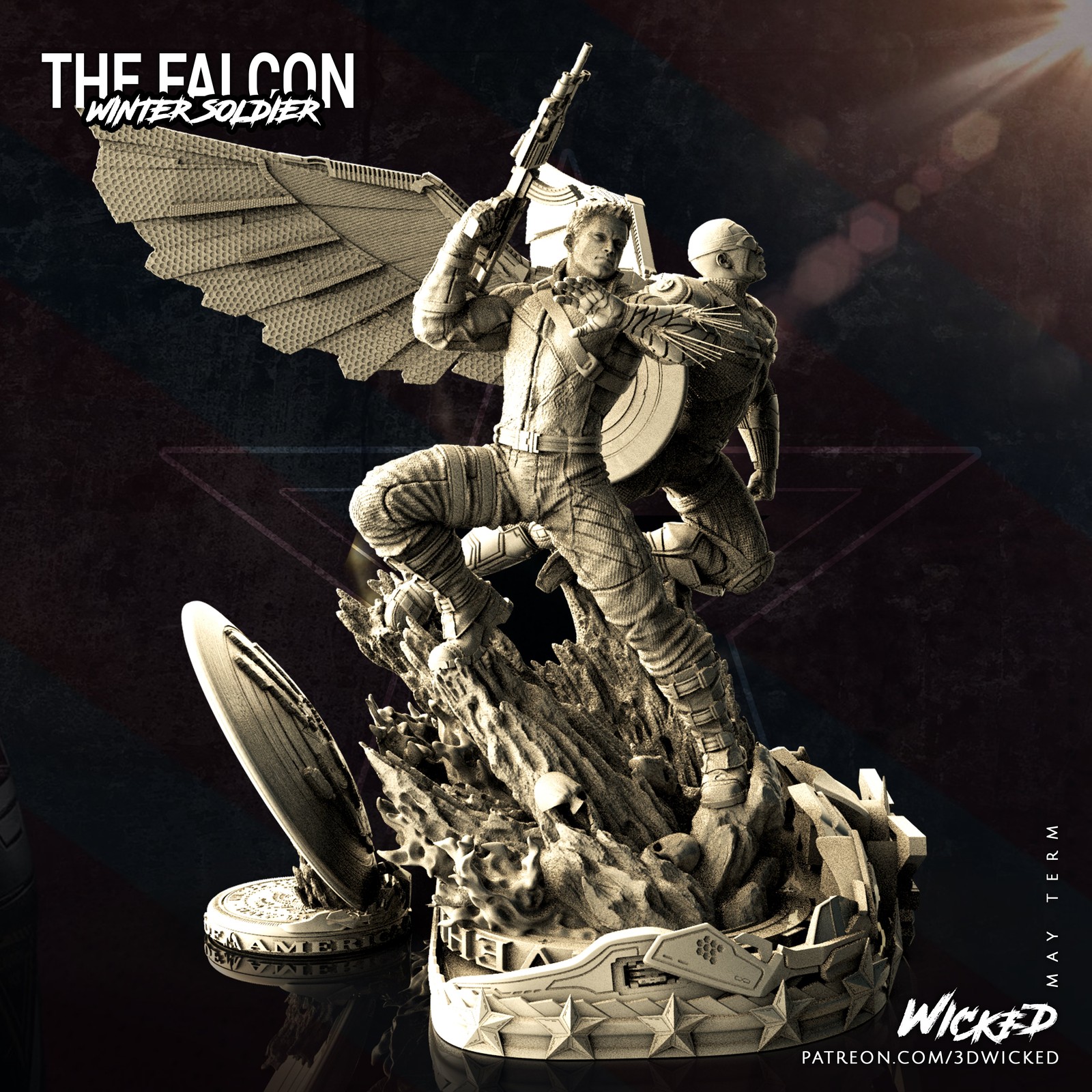 Marvel May Diorama: Winter Soldier + Falcon - Image 3