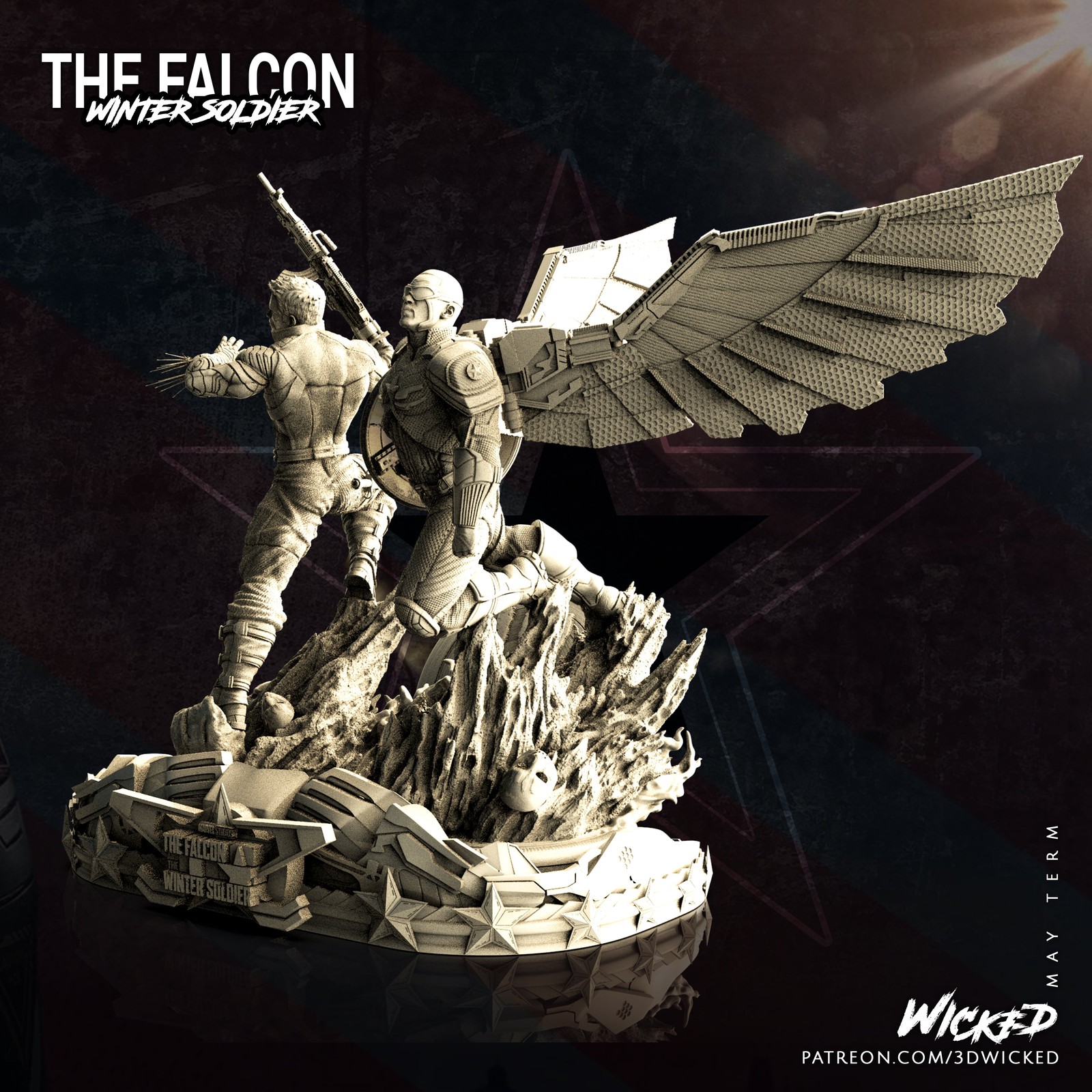 Marvel May Diorama: Winter Soldier + Falcon - Image 5