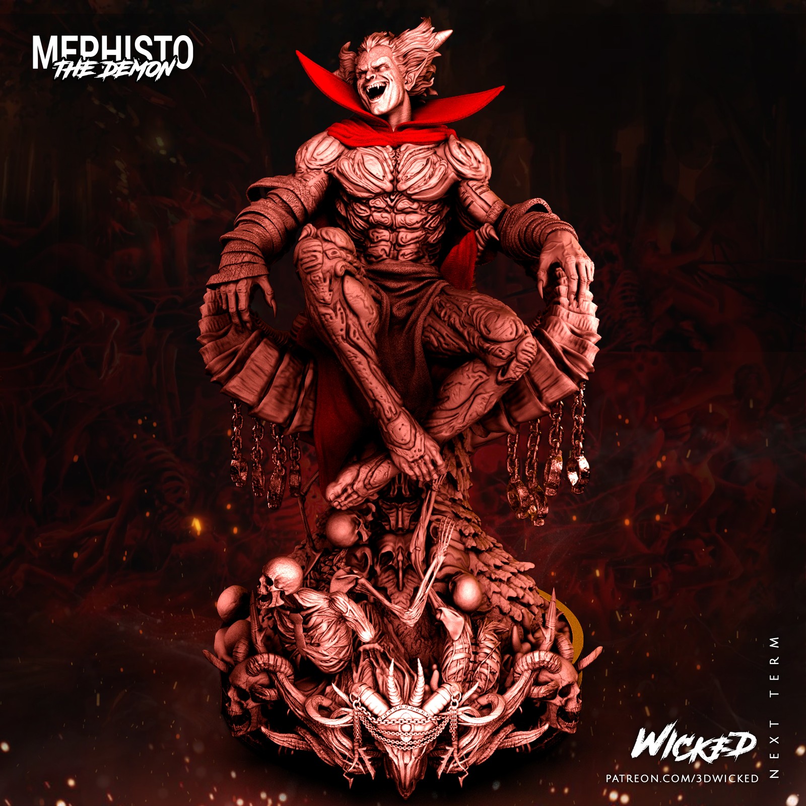 Marvel Mephisto Sculpture - Image 3