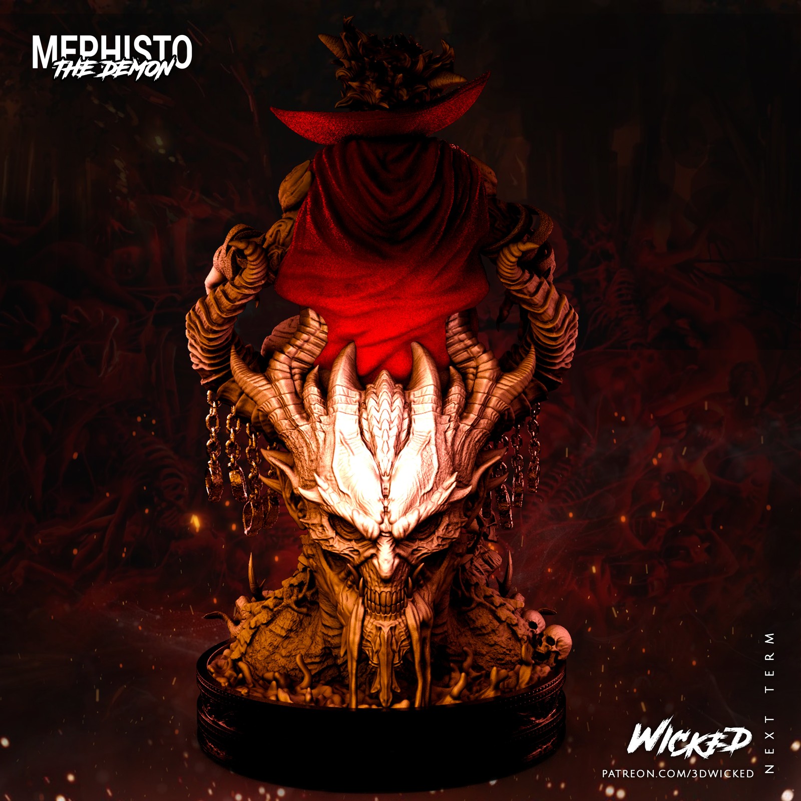 Marvel Mephisto Sculpture - Image 4
