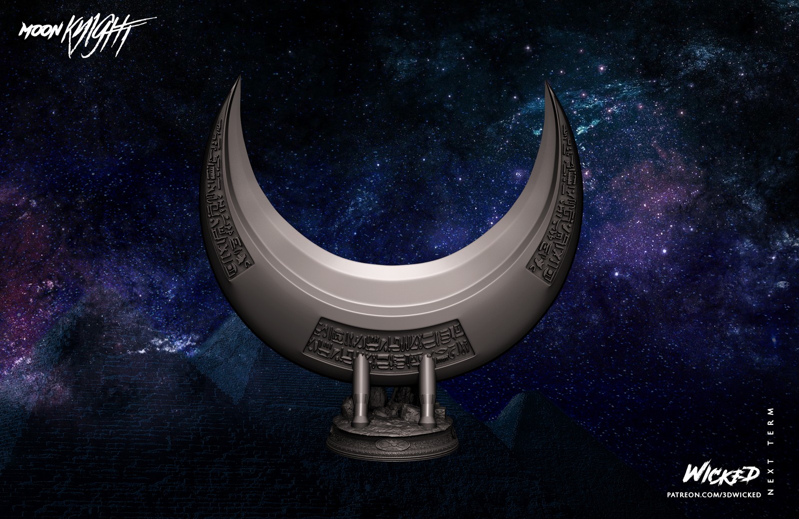 Moon Knight Diorama Base and Logo Sculpture