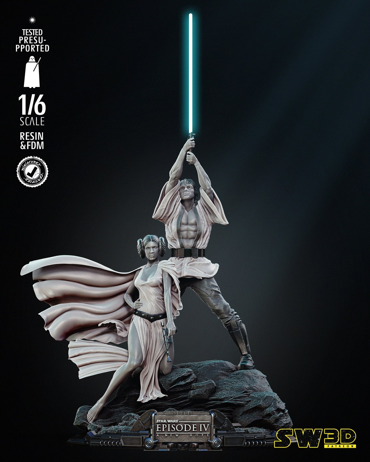 Luke Skywalker & Leia Organa A New Hope - Diorama (Star Wars)