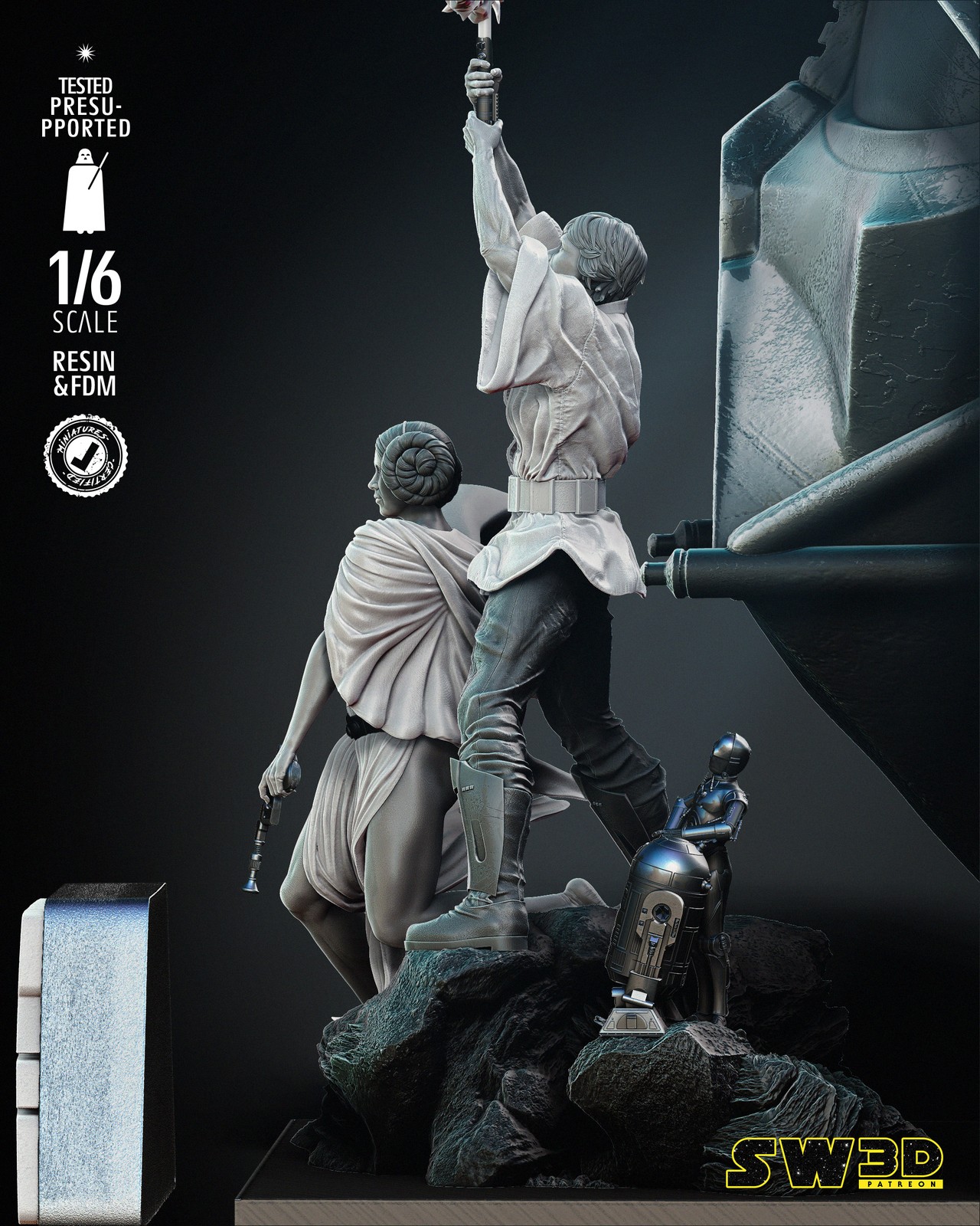 New Hope Luke and Leia Diorama Poster Version - Image 4