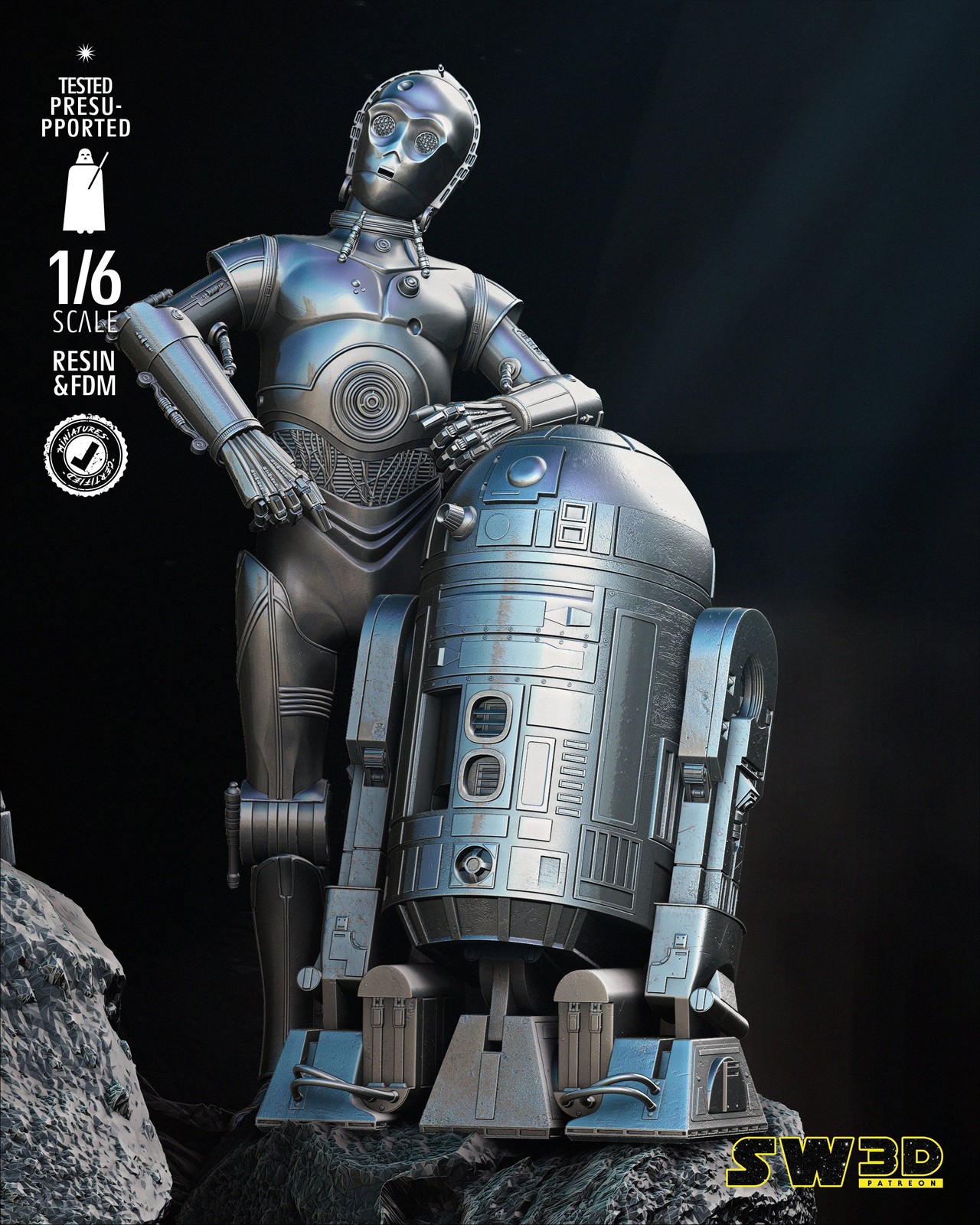 New Hope Luke and Leia Diorama Poster Version - Image 5