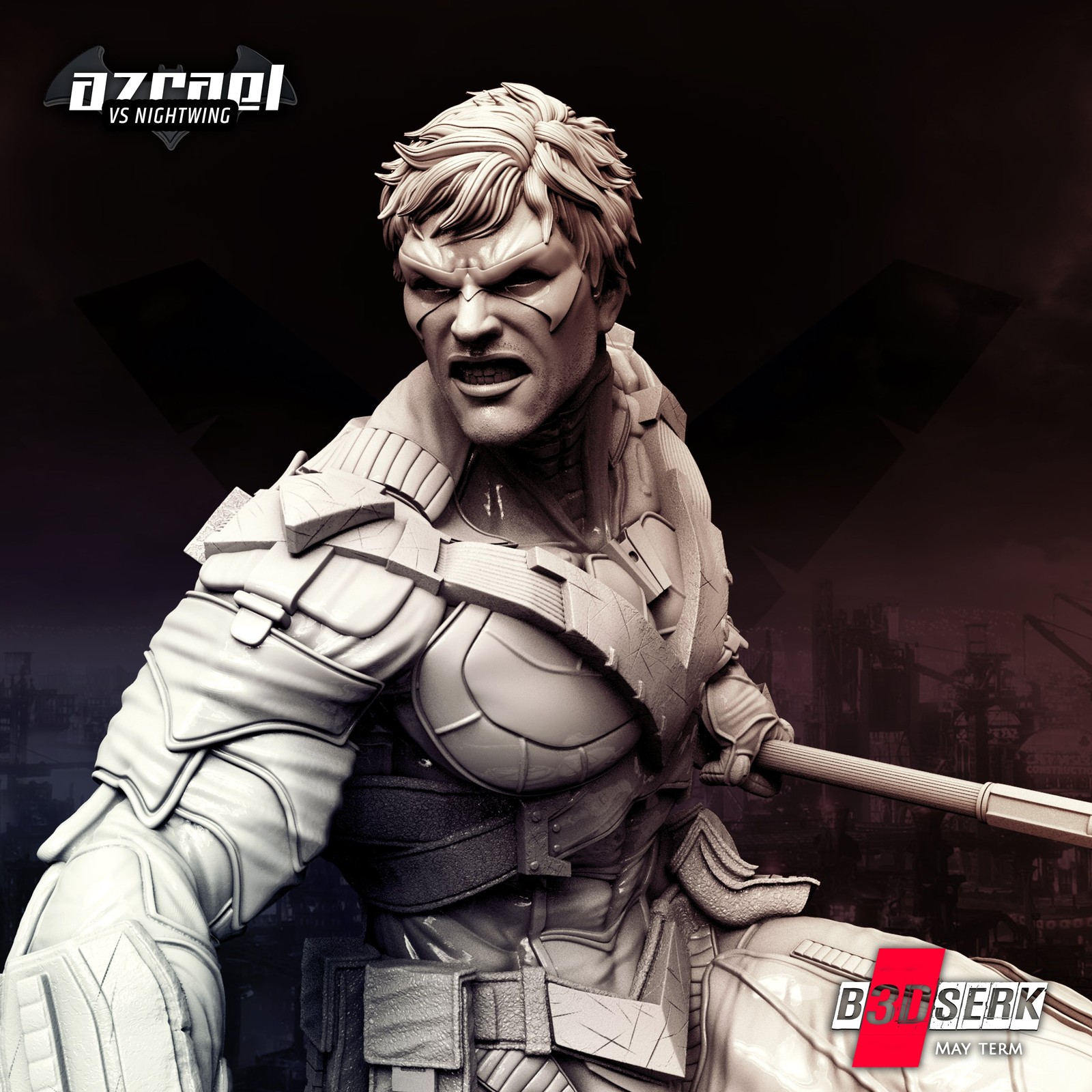 Nightwing Sculpture and Batsignal - Image 4