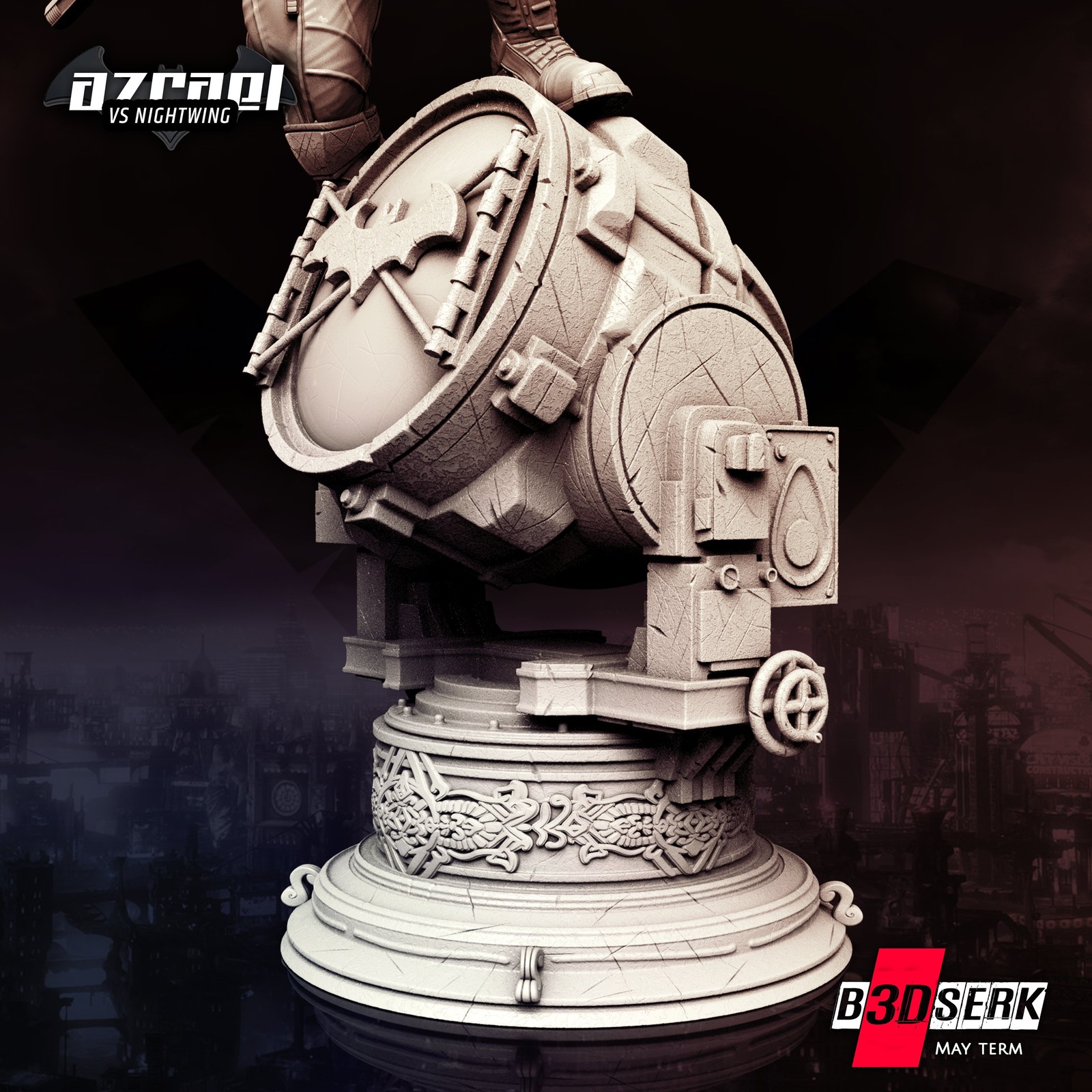 Nightwing Sculpture and Batsignal - Image 5