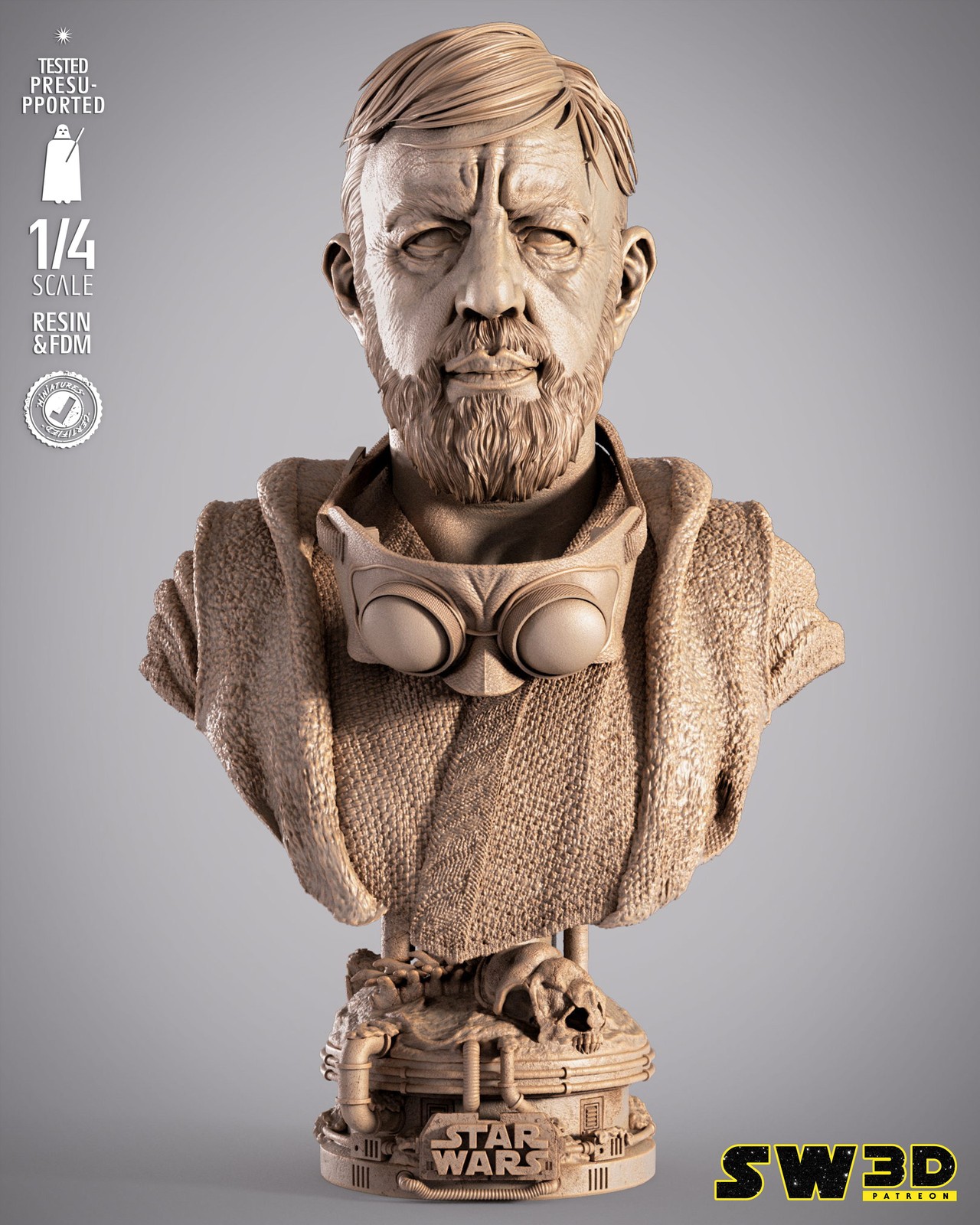 Old Ben Kenobi Portrait Bust
