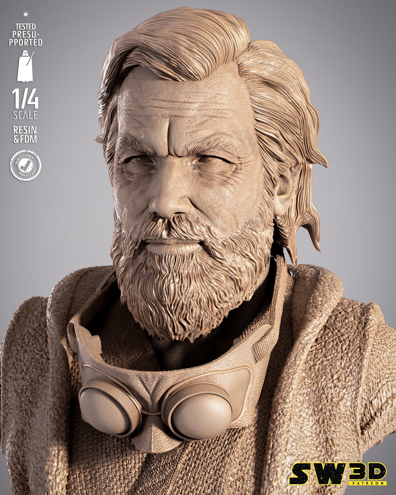 Old Ben Kenobi Portrait Bust - Image 3